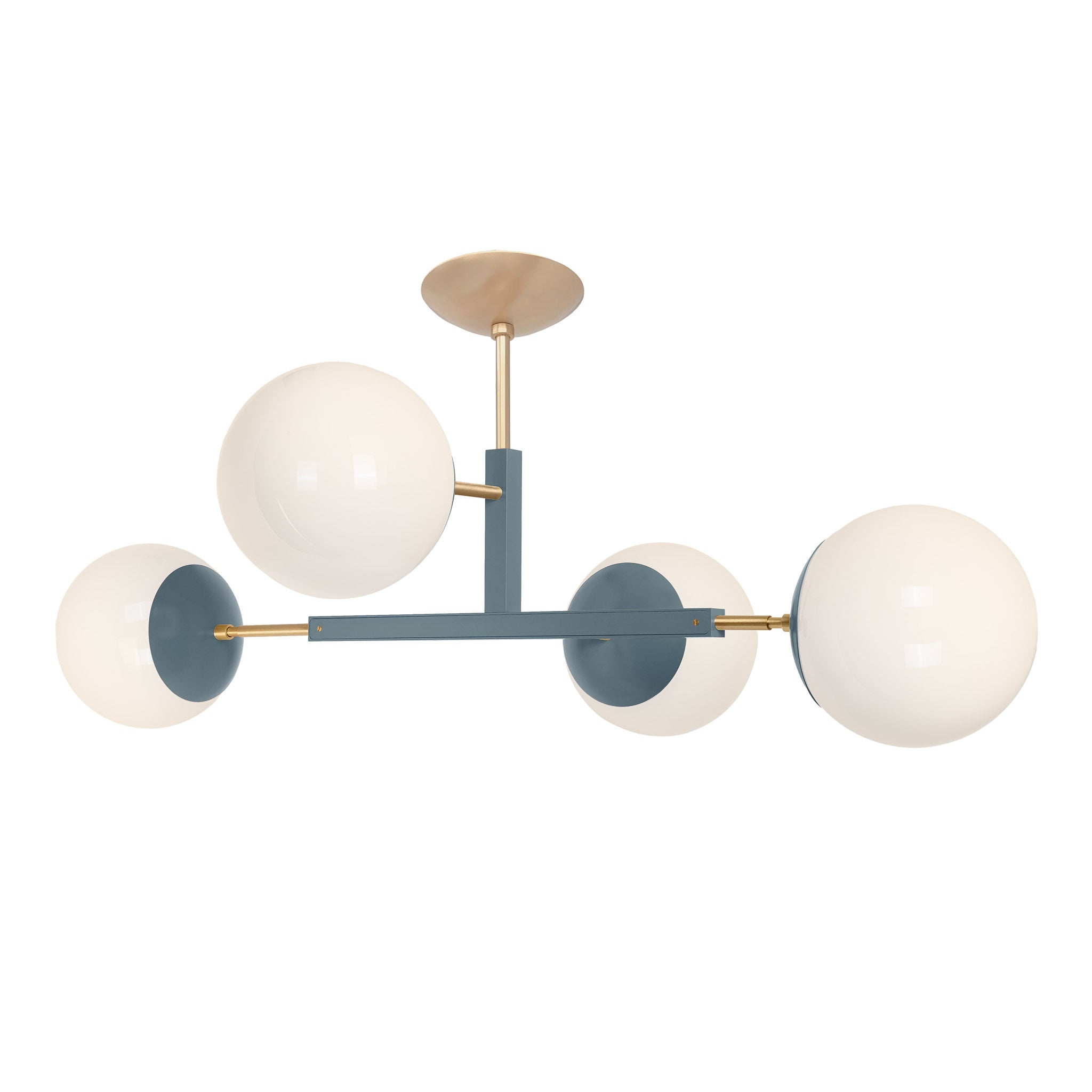 Brass and lagoon color Big Status flush mount Dutton Brown lighting