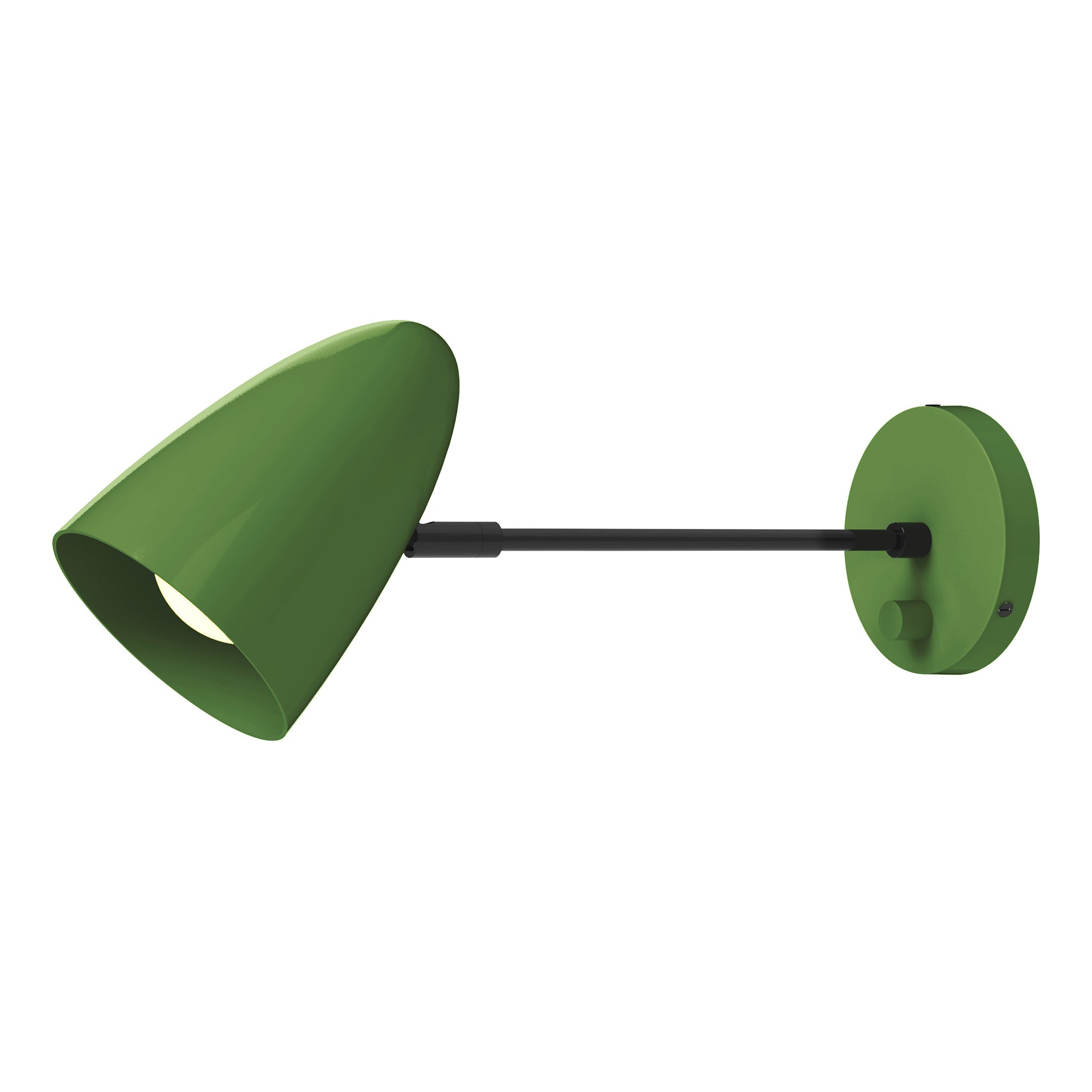 black python green color boom sconce - 10" arm dutton brown lighting