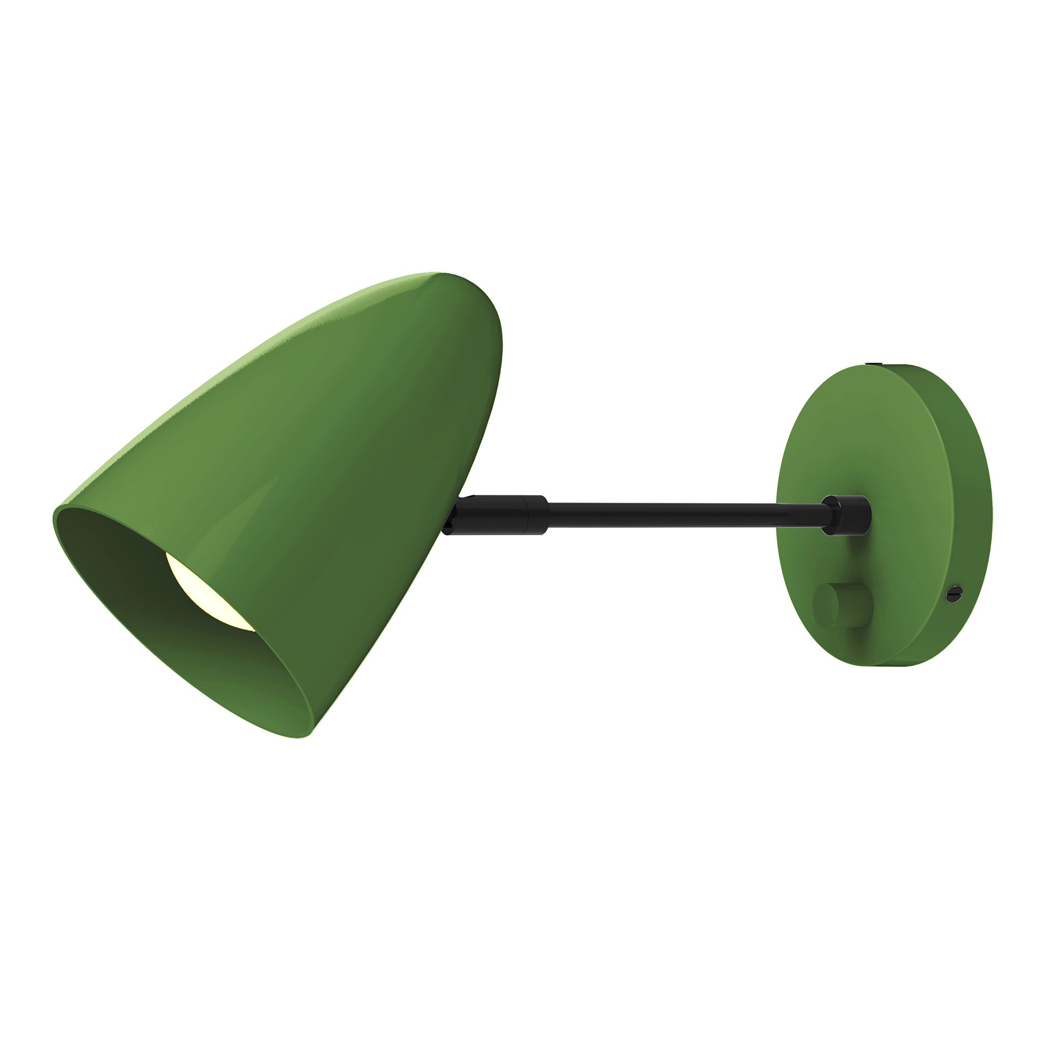 black python green color boom sconce - 6" arm dutton brown lighting