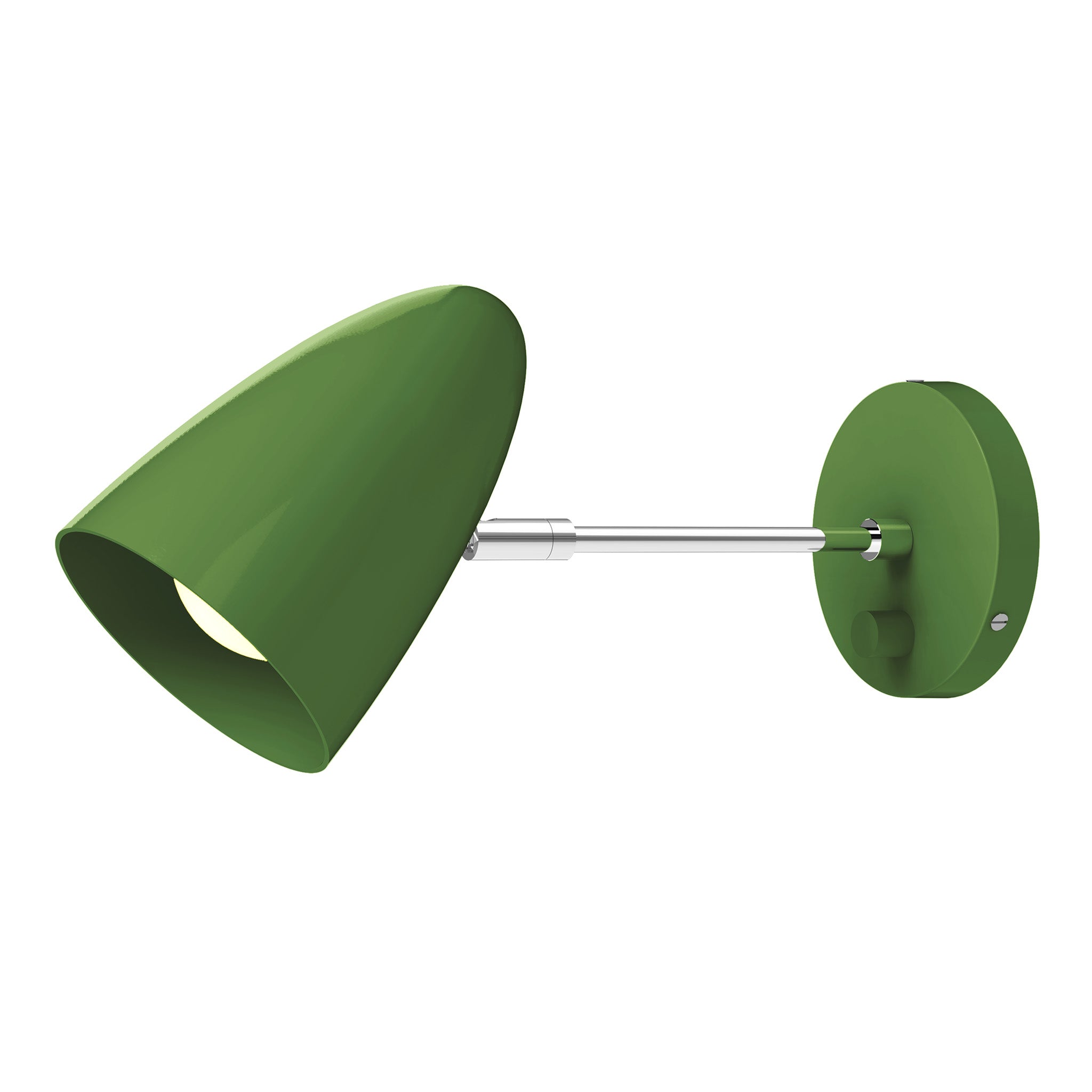 nickel and python green color Boom sconce 6" arm Dutton Brown lighting