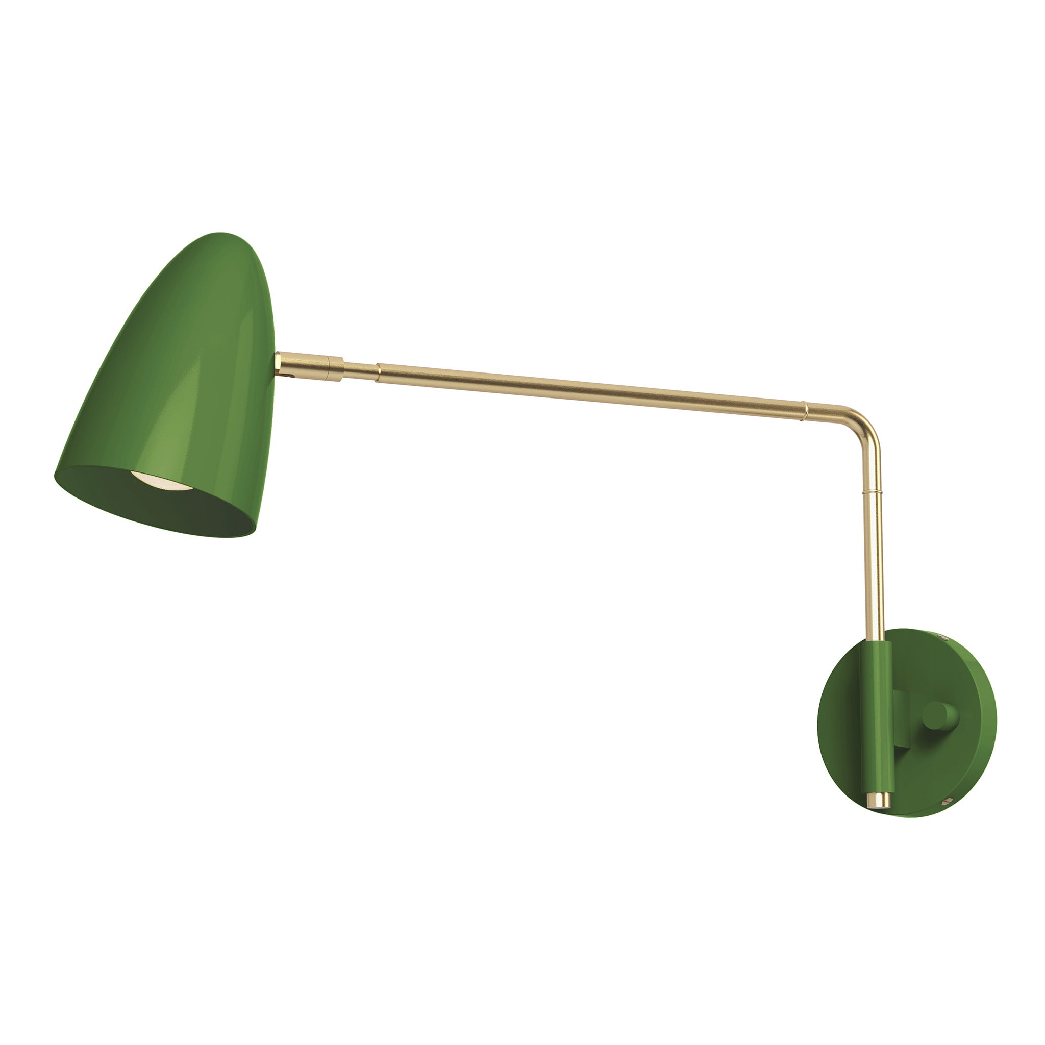 brass python green color boom swing arm sconce - 17" arm dutton brown lighting