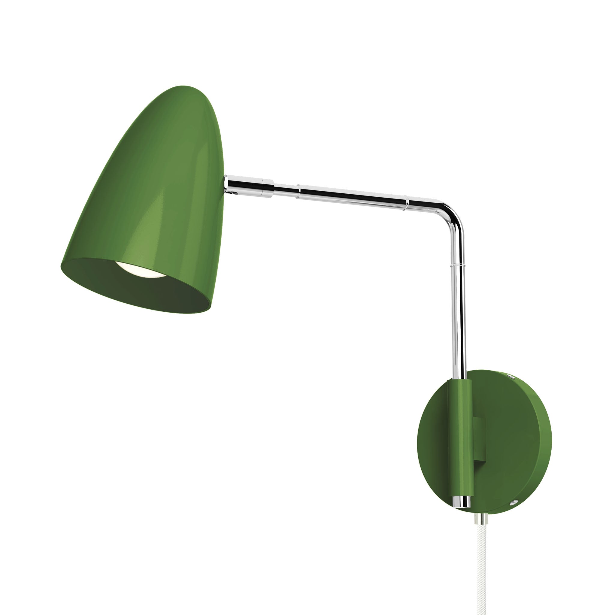 nickel python green color boom swing arm plug-in sconce 9" arm dutton brown lighting