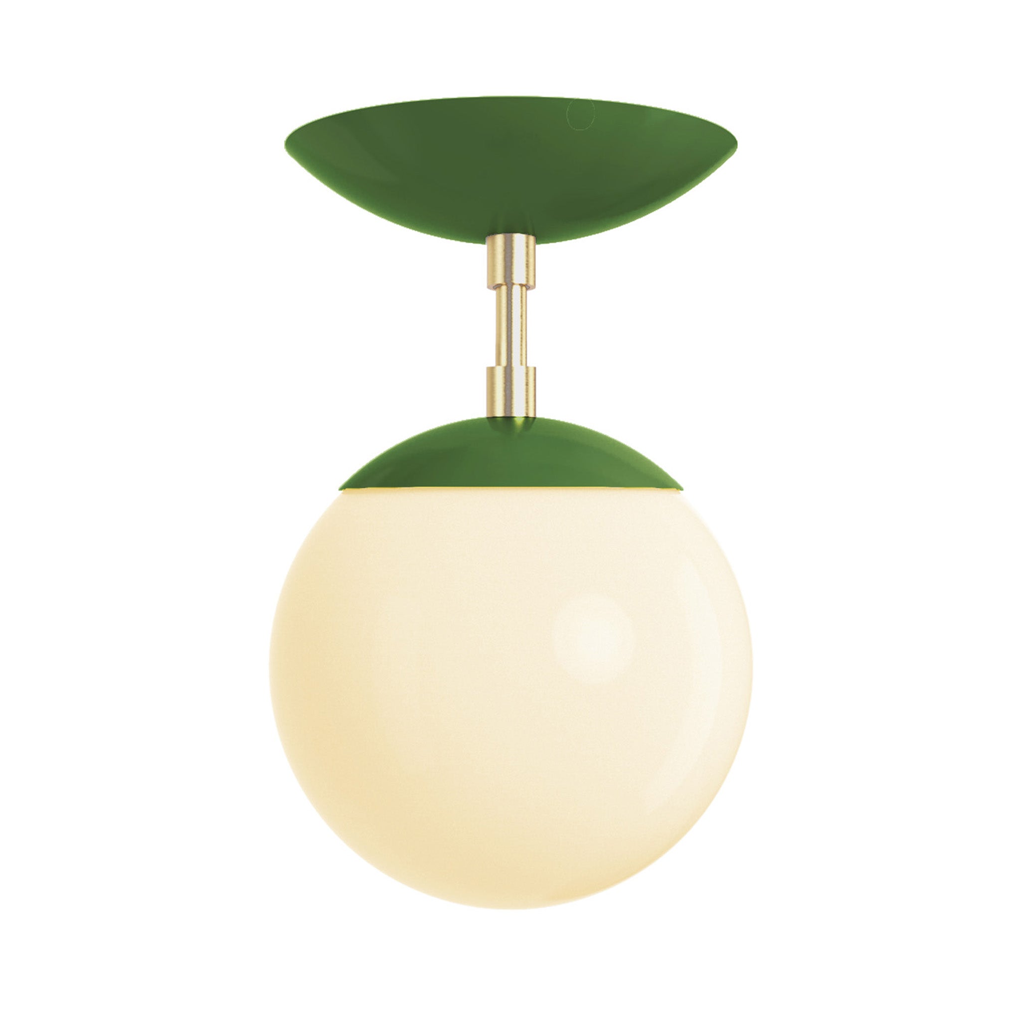 Brass and python green cap globe flush mount 6" dutton brown lighting