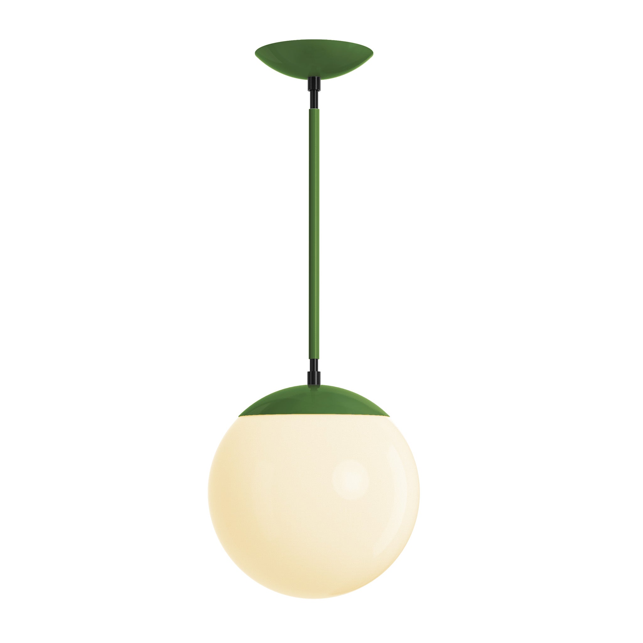 Black and python green cap globe pendant 10" dutton brown lighting