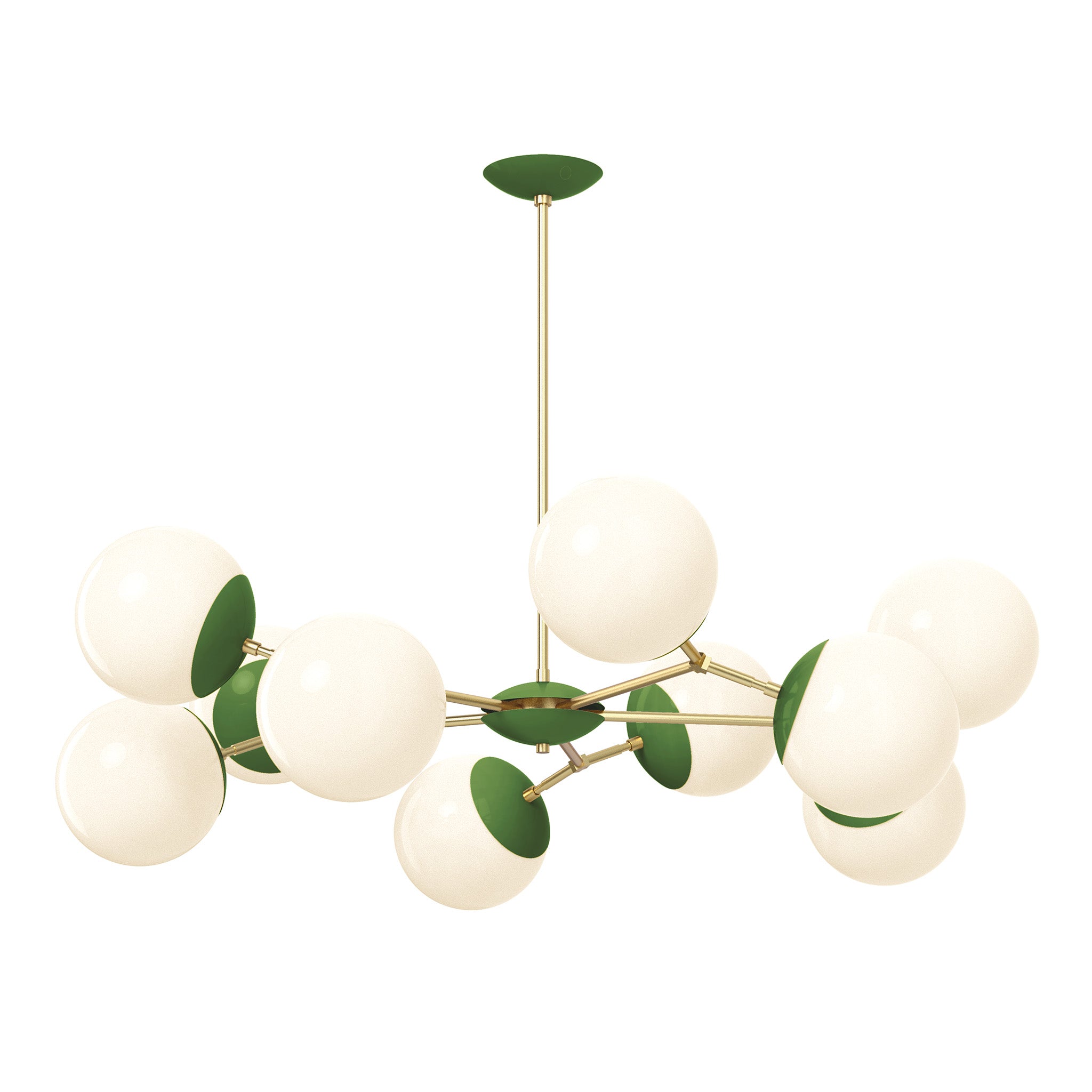 brass python green color crown chandelier 46" dutton brown lighting
