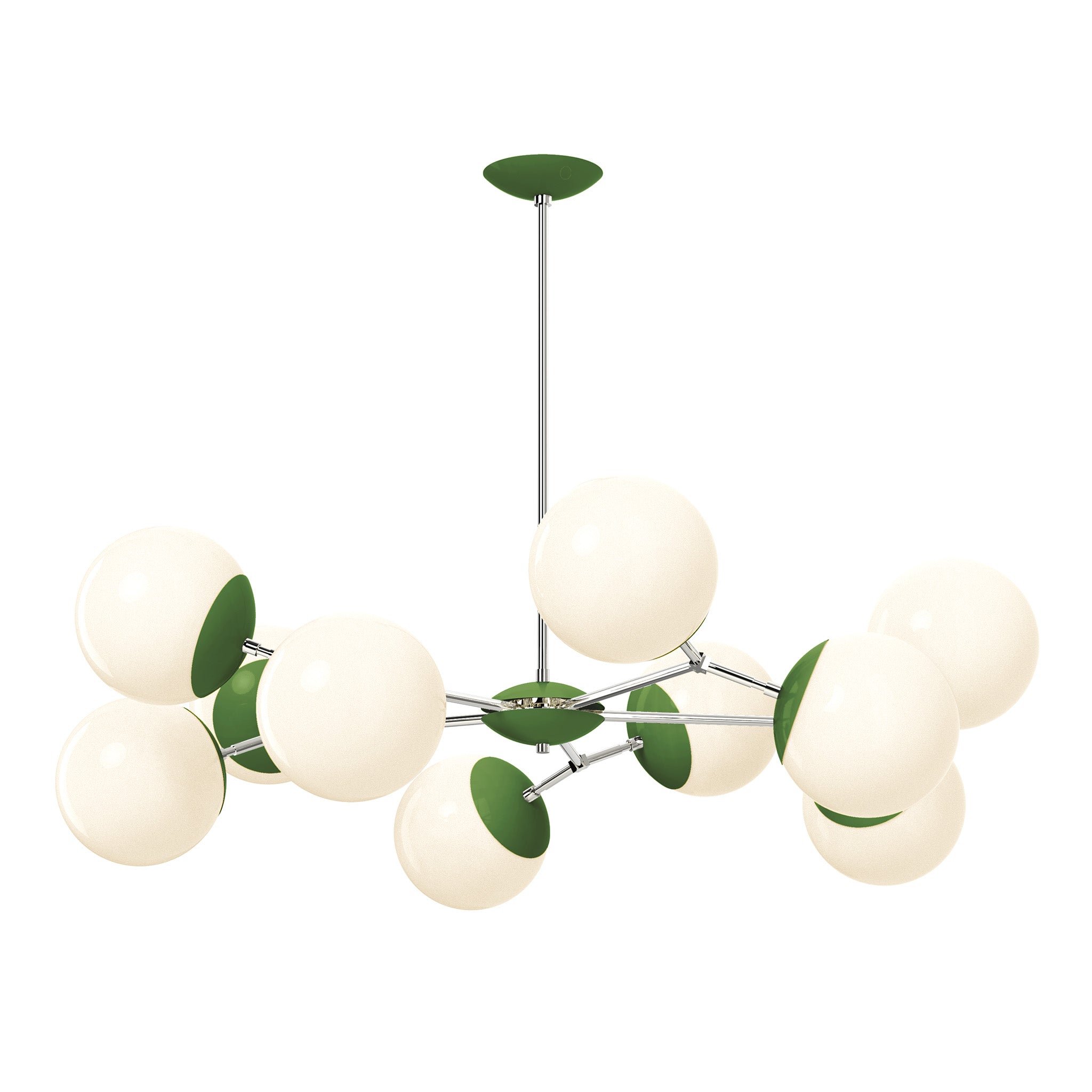 nickel python green color crown chandelier 46" dutton brown lighting