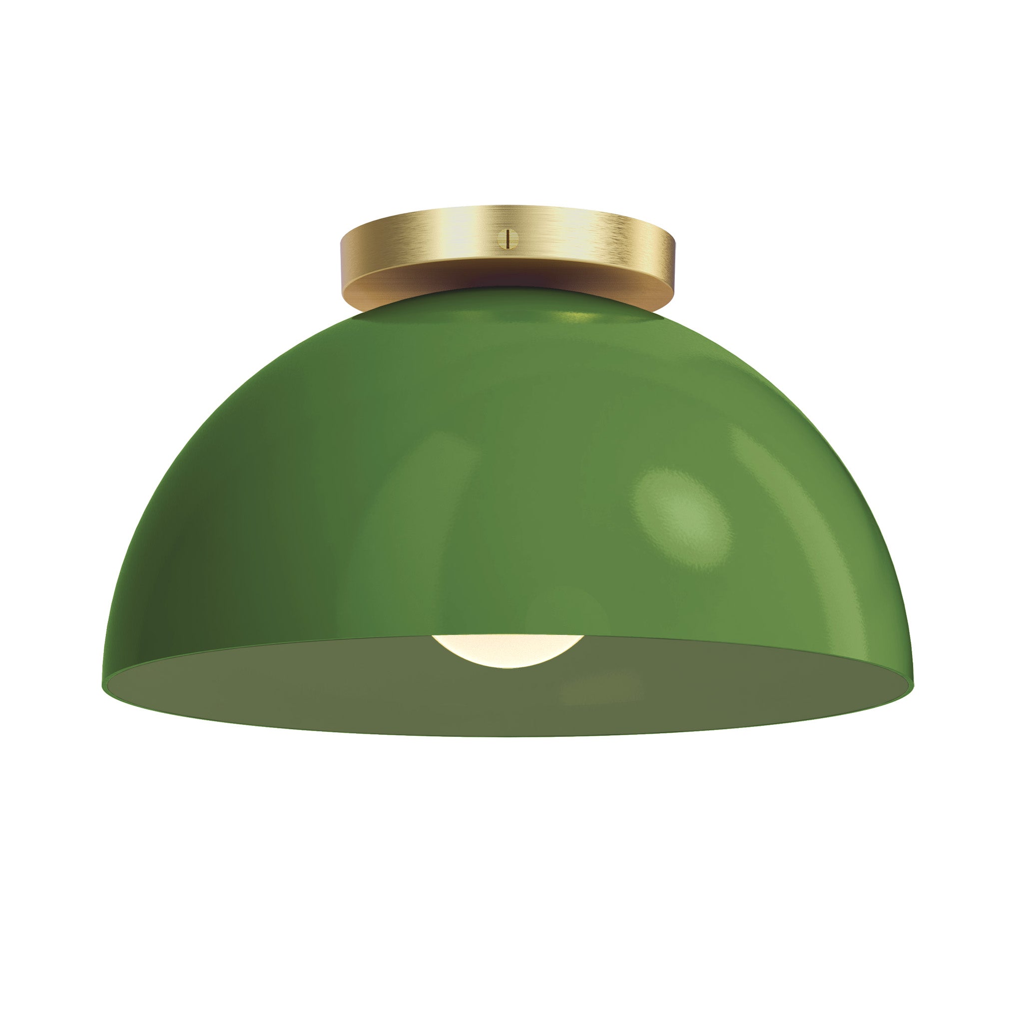 Brass and python green color Hemi flush mount 12" Dutton Brown lighting