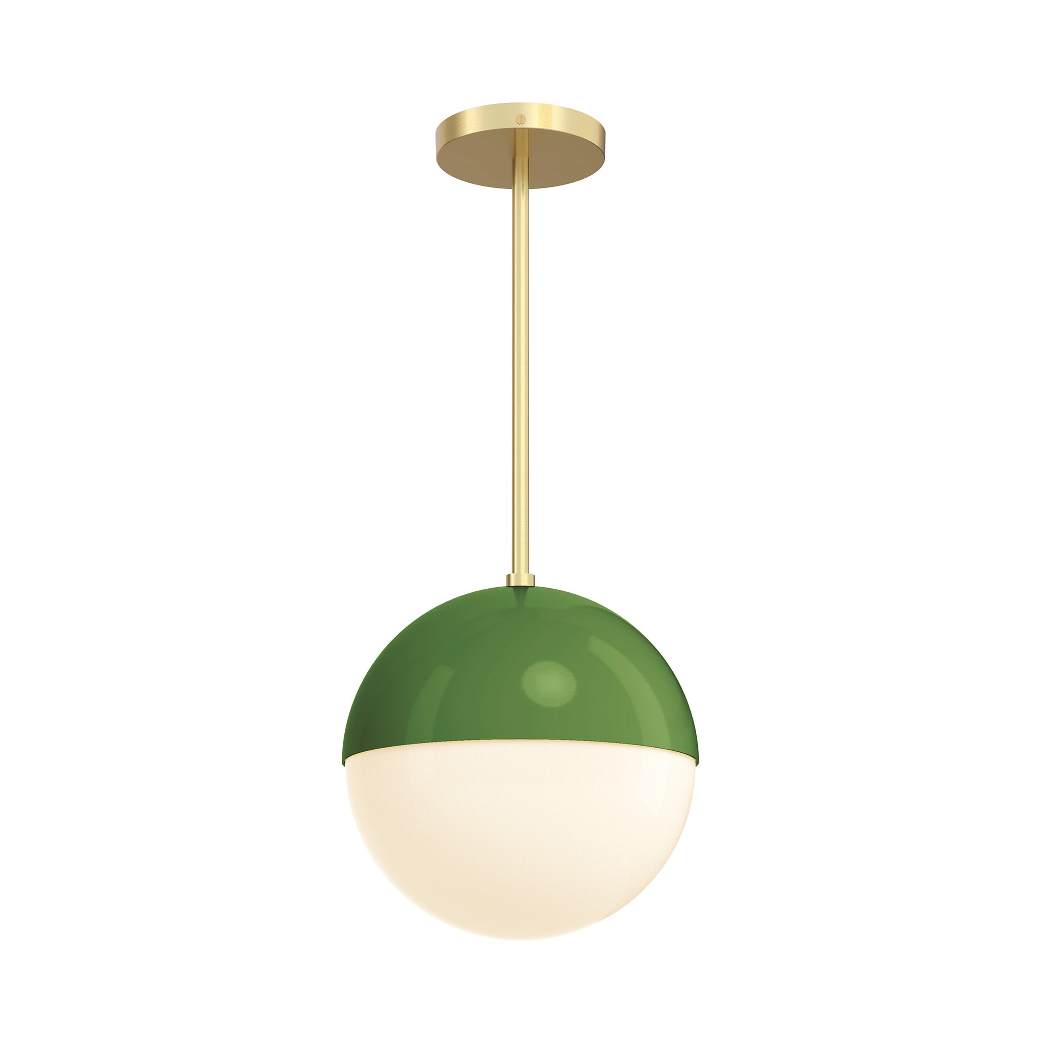 brass and python green lure globe pendant 10 inch dutton brown lighting