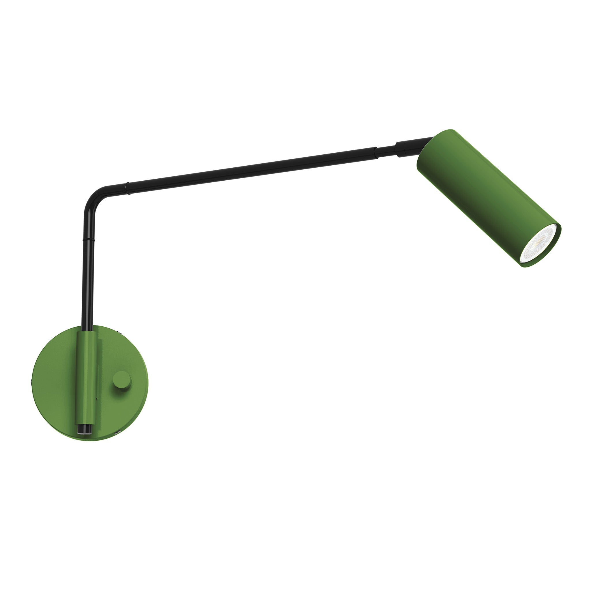 black python green color reader swing arm sconce - 17" arm dutton brown lighting
