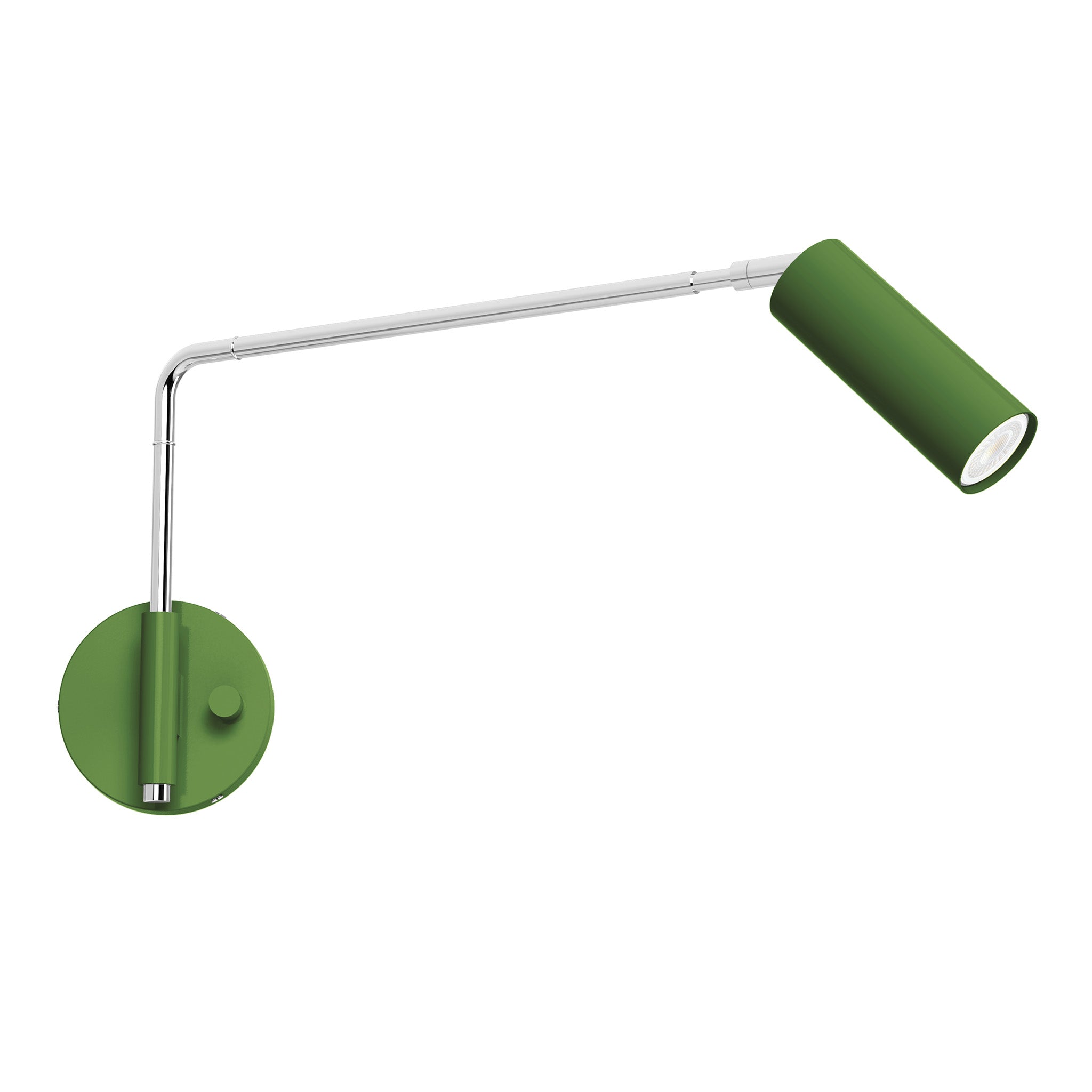 nickel python green color reader swing arm sconce - 17" arm dutton brown lighting