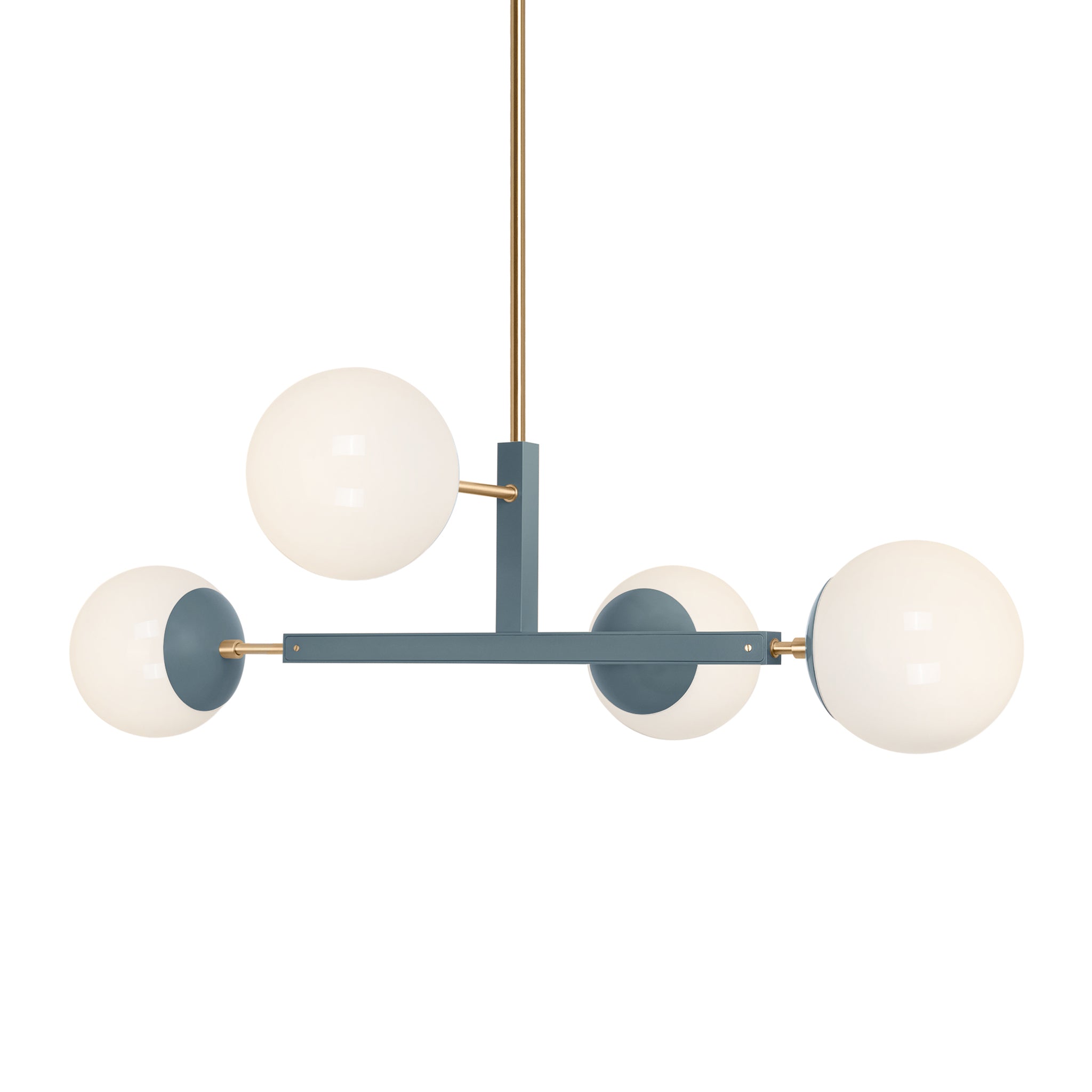 Brass and lagoon color Status chandelier 35" Dutton Brown lighting