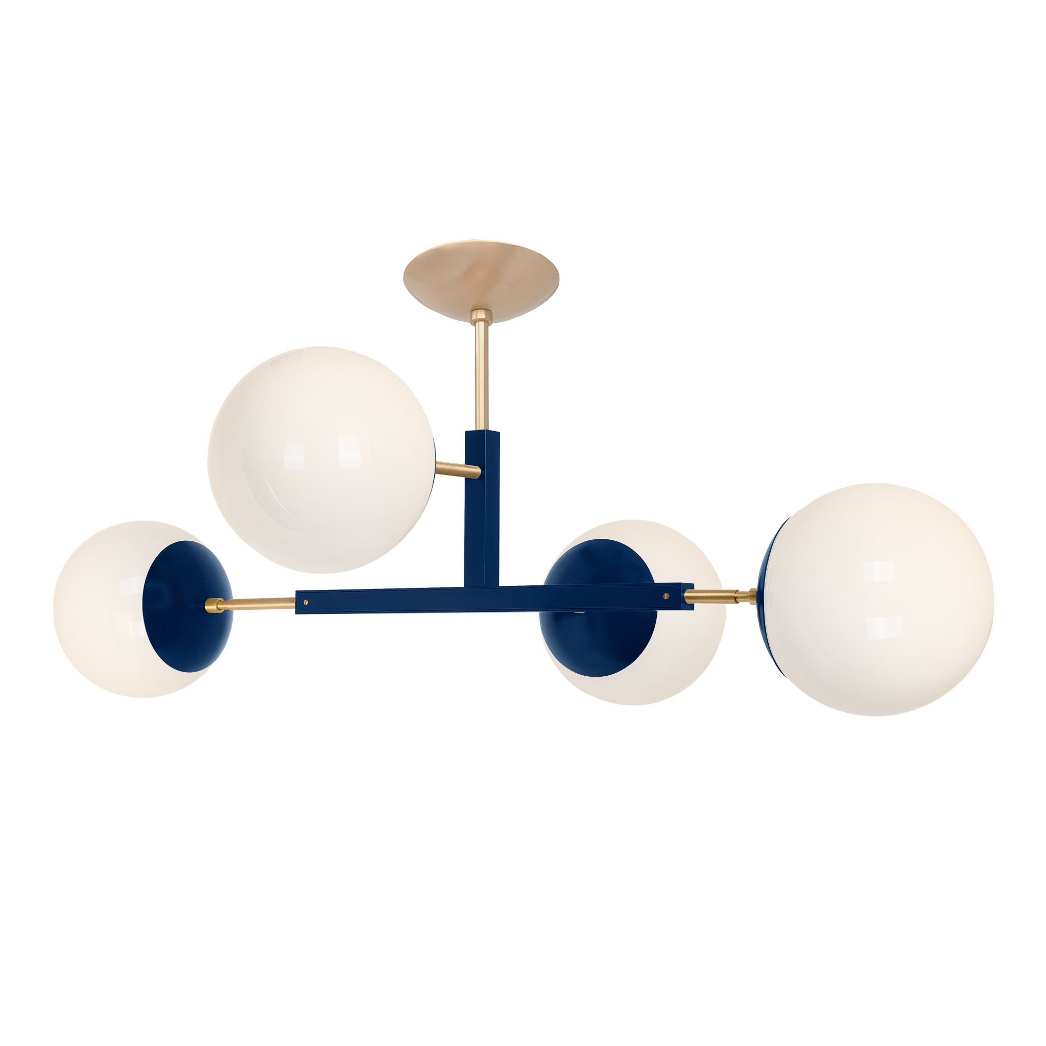 Brass and cobalt color Big Status flush mount Dutton Brown lighting