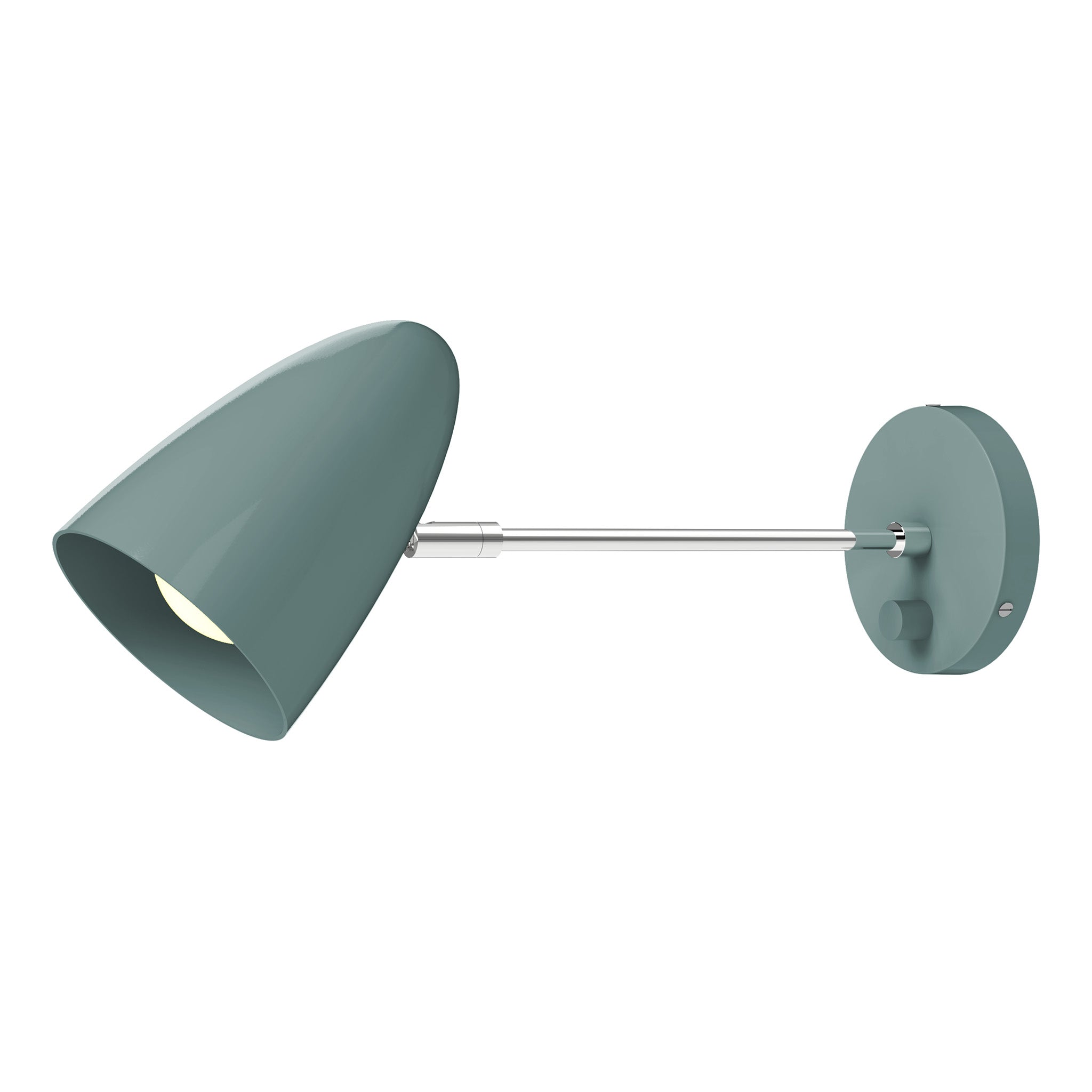 nickel lagoon color boom sconce - 10" arm dutton brown lighting