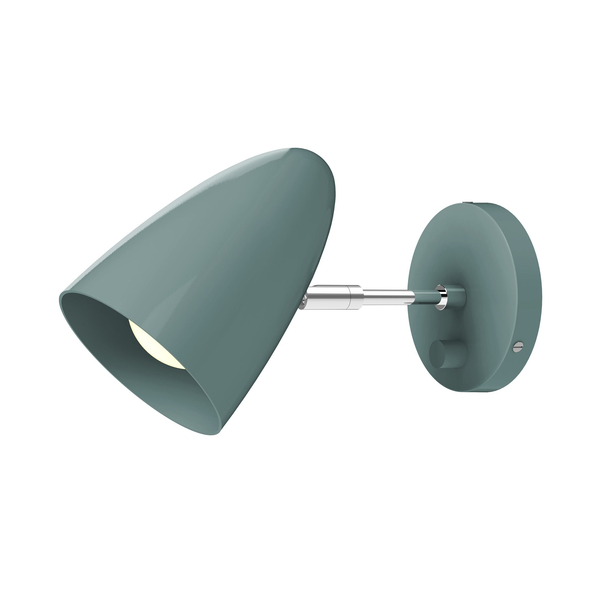 nickel lagoon color boom sconce - 3" arm dutton brown lighting