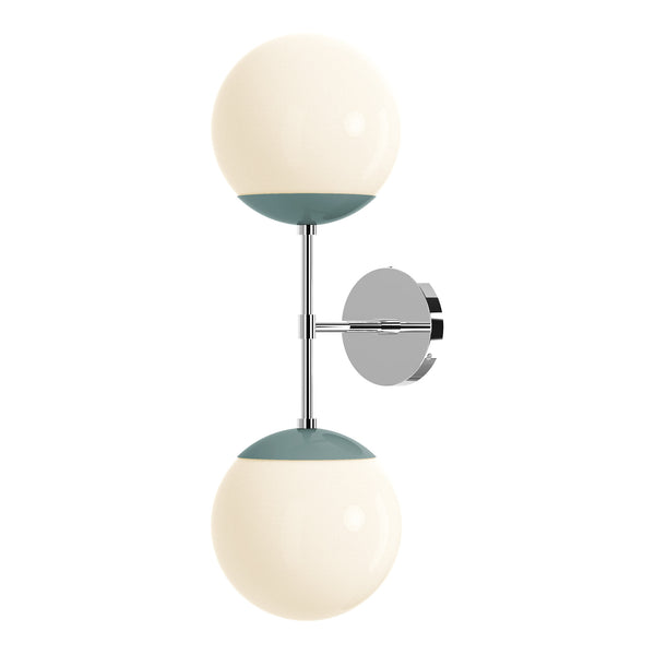 nickel lagoon color Cap Double Sconce 8" Dutton Brown lighting