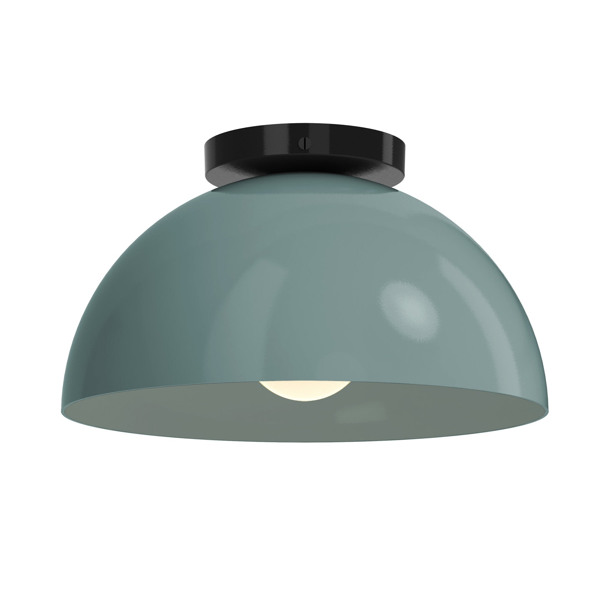 Black and lagoon color Hemi flush mount 12" Dutton Brown lighting