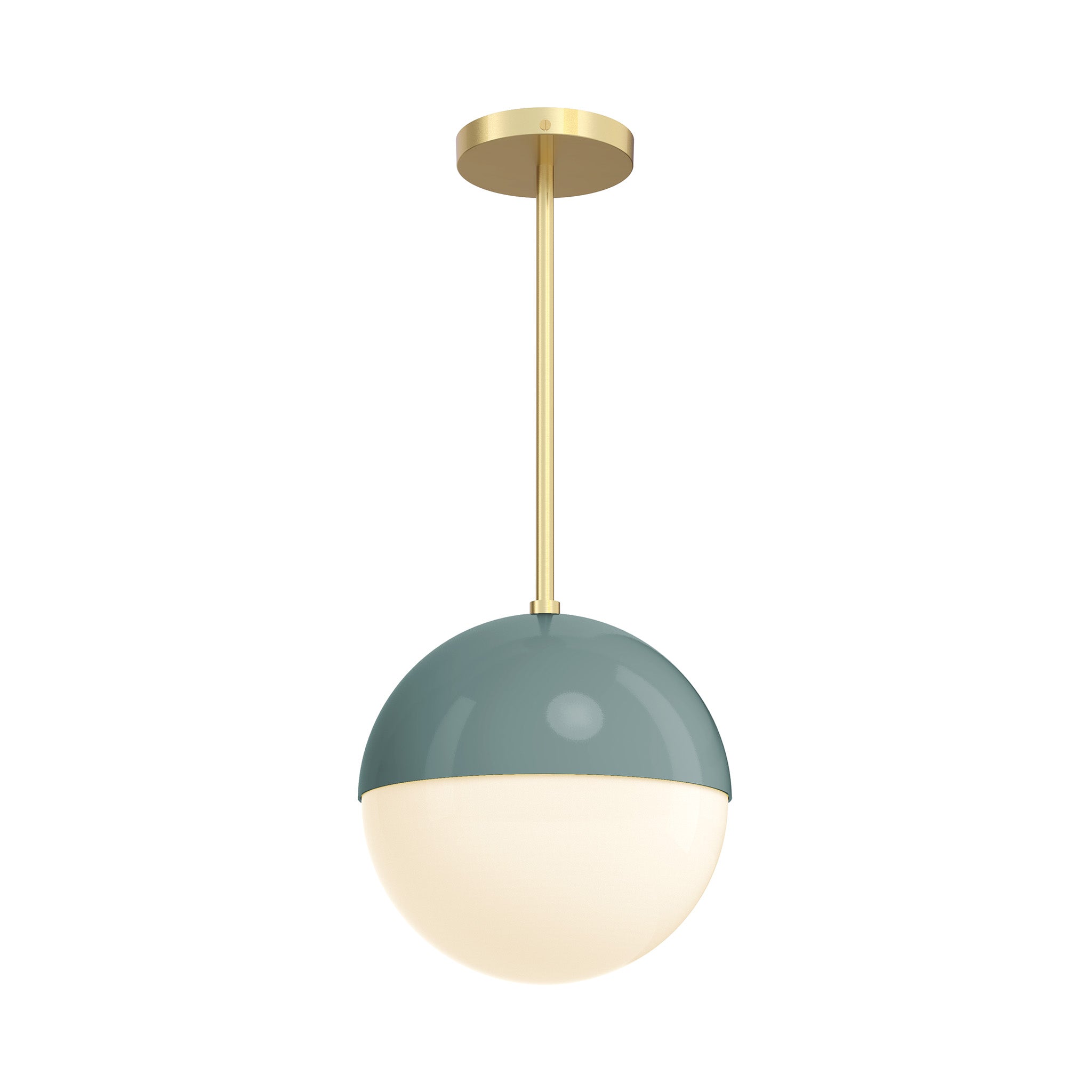 brass and lagoon lure globe pendant 10 inch dutton brown lighting