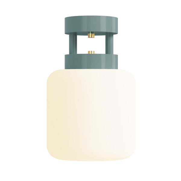 brass and lagoon maxo color flush mount 8" dutton brown lighting