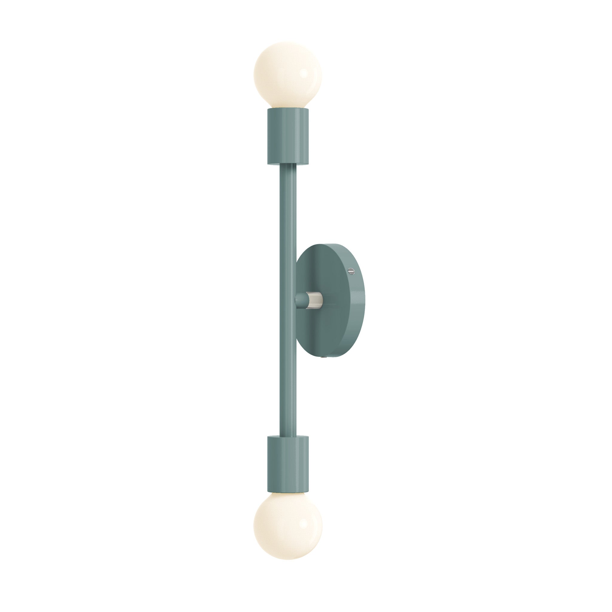 Nickel and lagoon green pilot wall sconce 17" dutton brown lighting