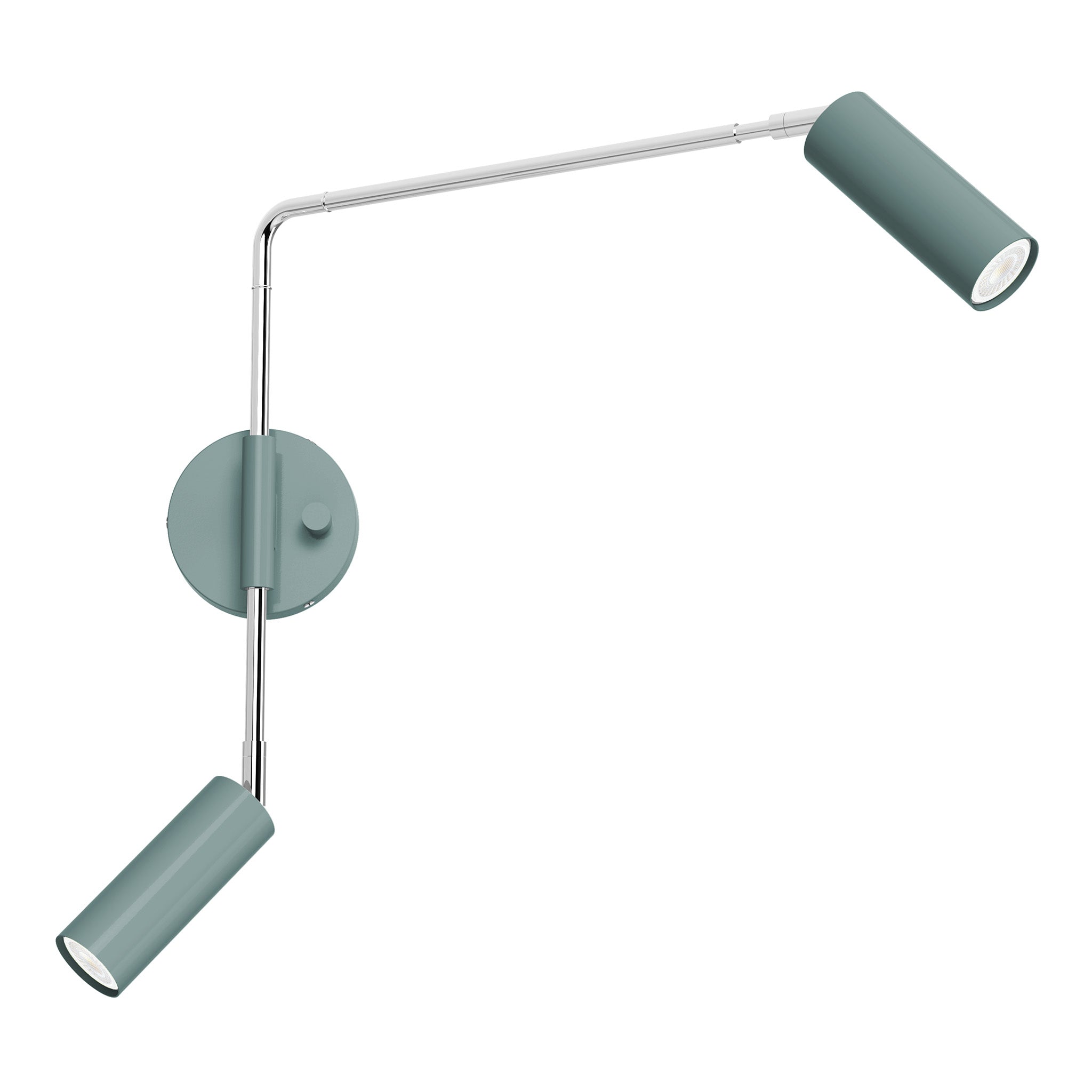 nickel lagoon color reader double swing arm sconce dutton brown lighting