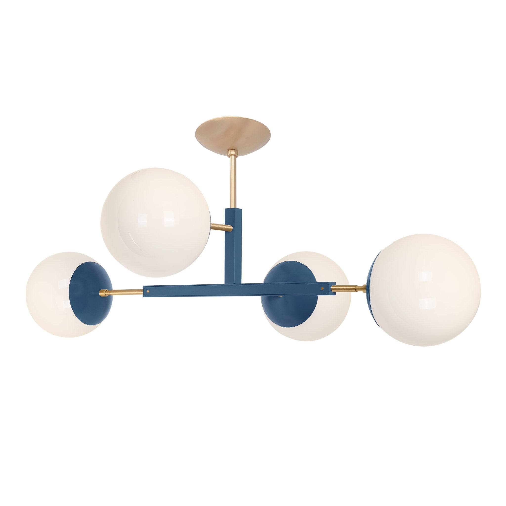 Brass and slate blue color Big Status flush mount Dutton Brown lighting
