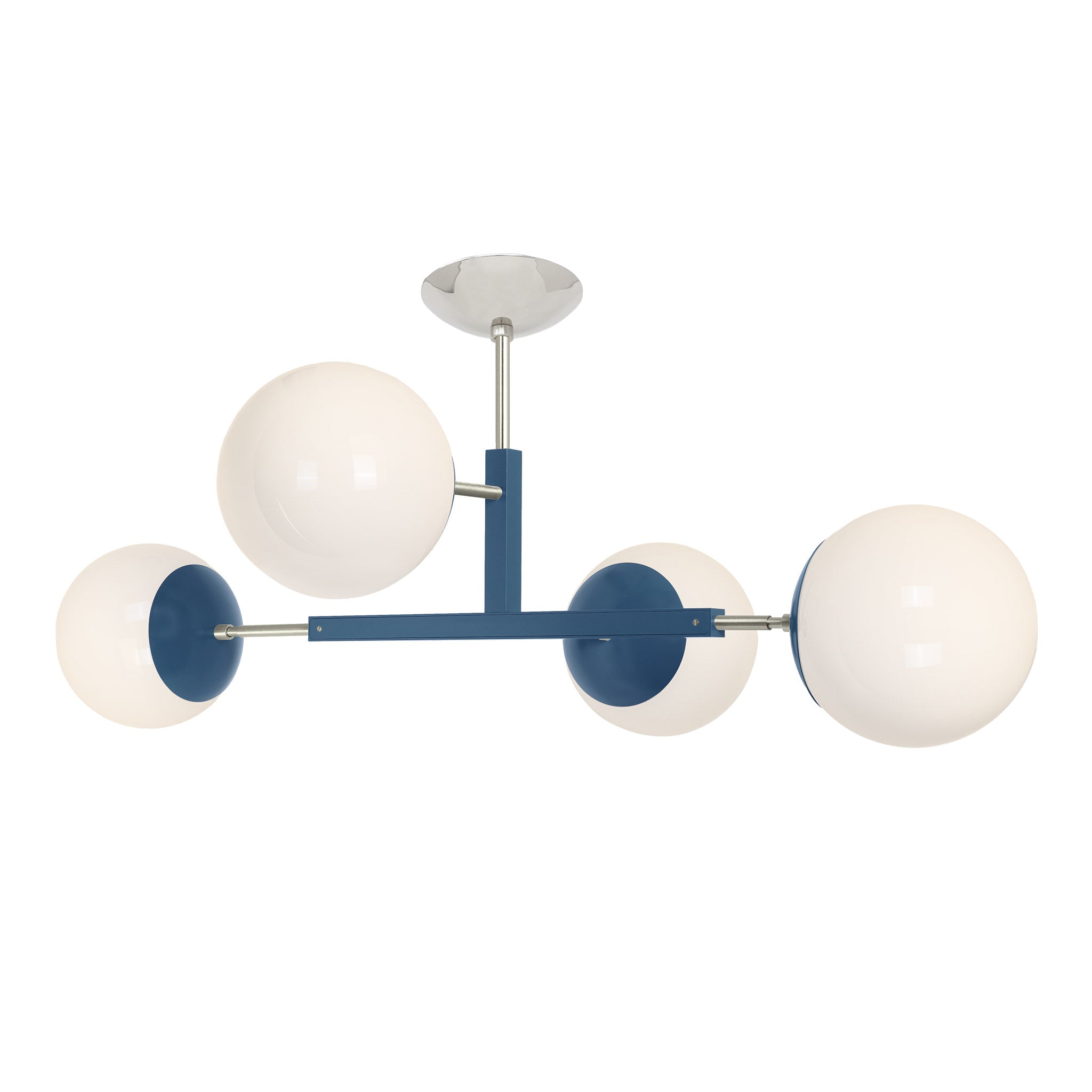 Nickel and slate blue color Big Status flush mount Dutton Brown lighting