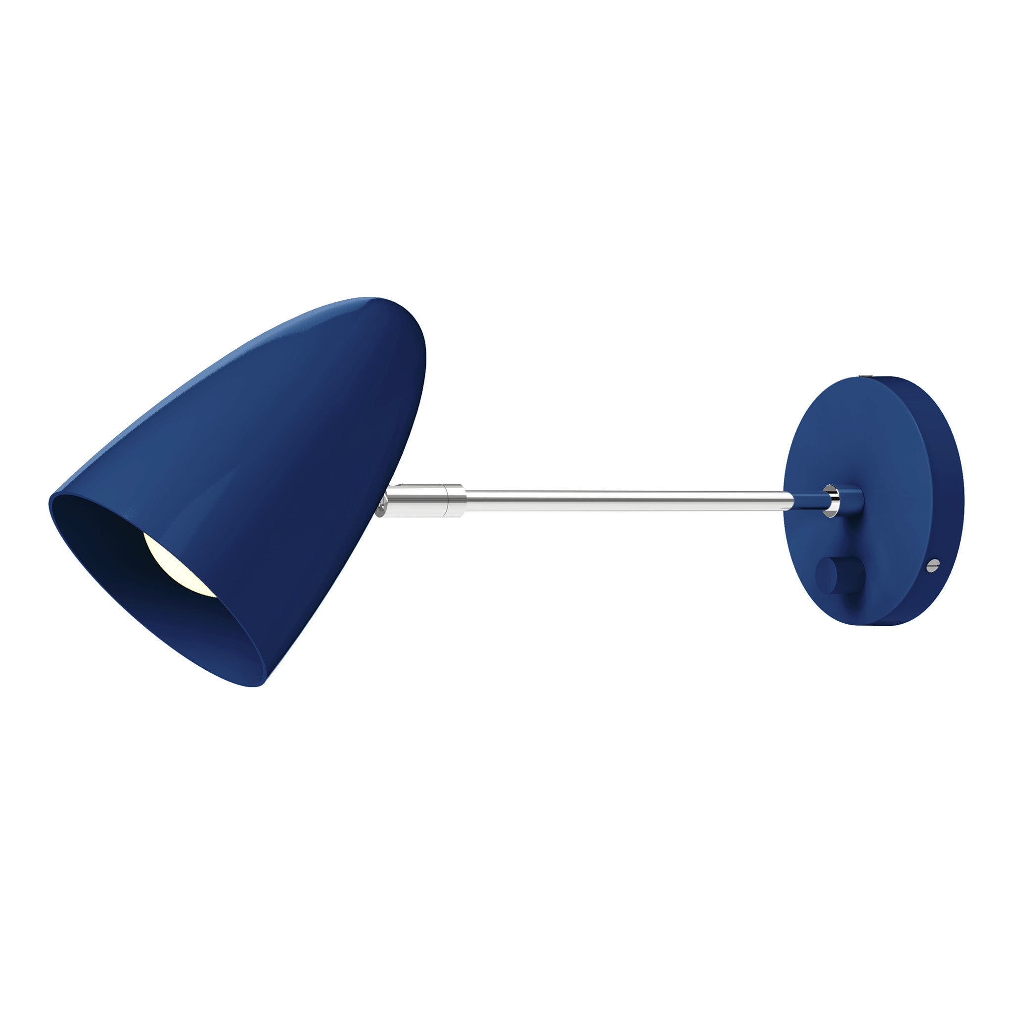 nickel and cobalt blue color Boom sconce 10" arm Dutton Brown lighting