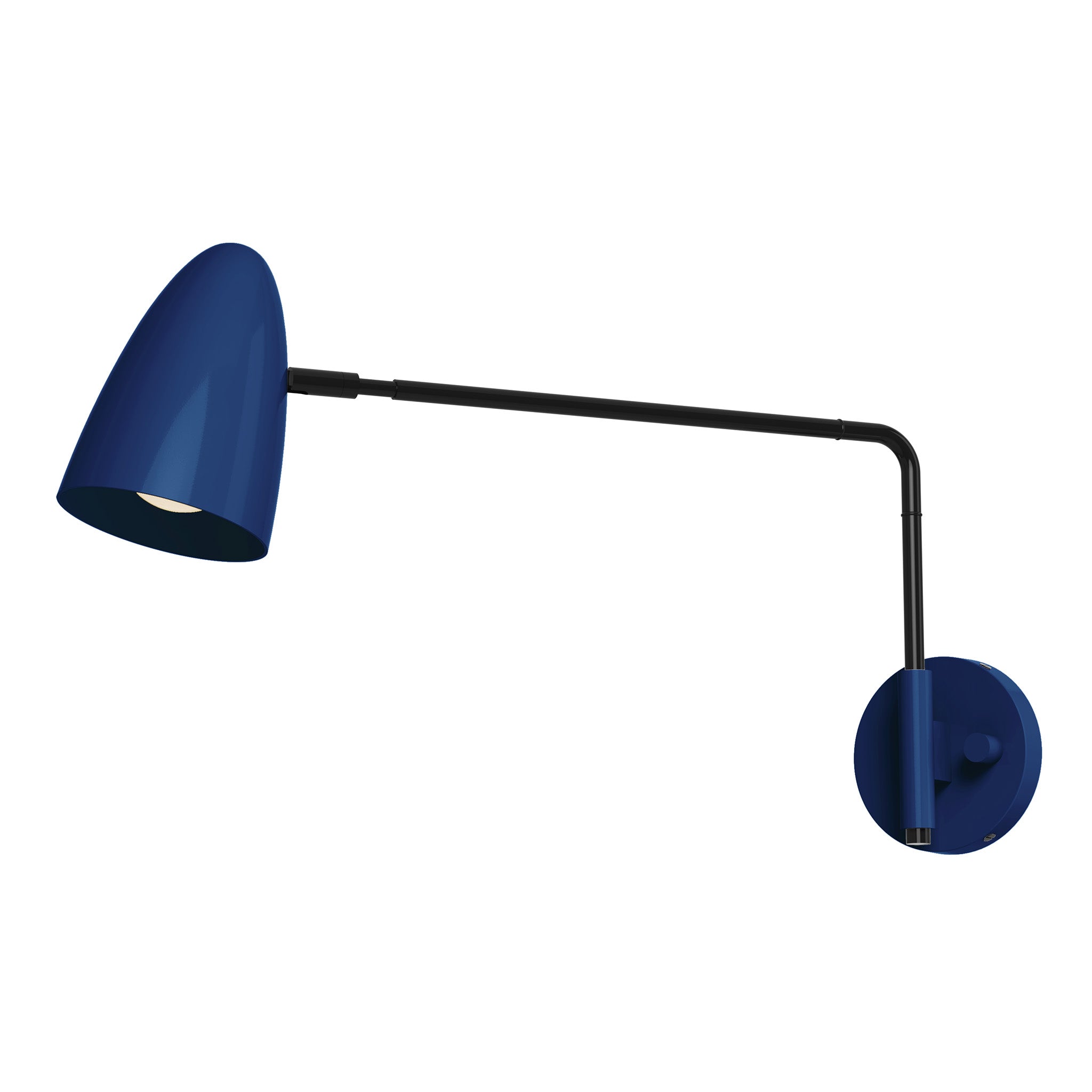 black cobalt color boom swing arm sconce - 17" arm dutton brown lighting