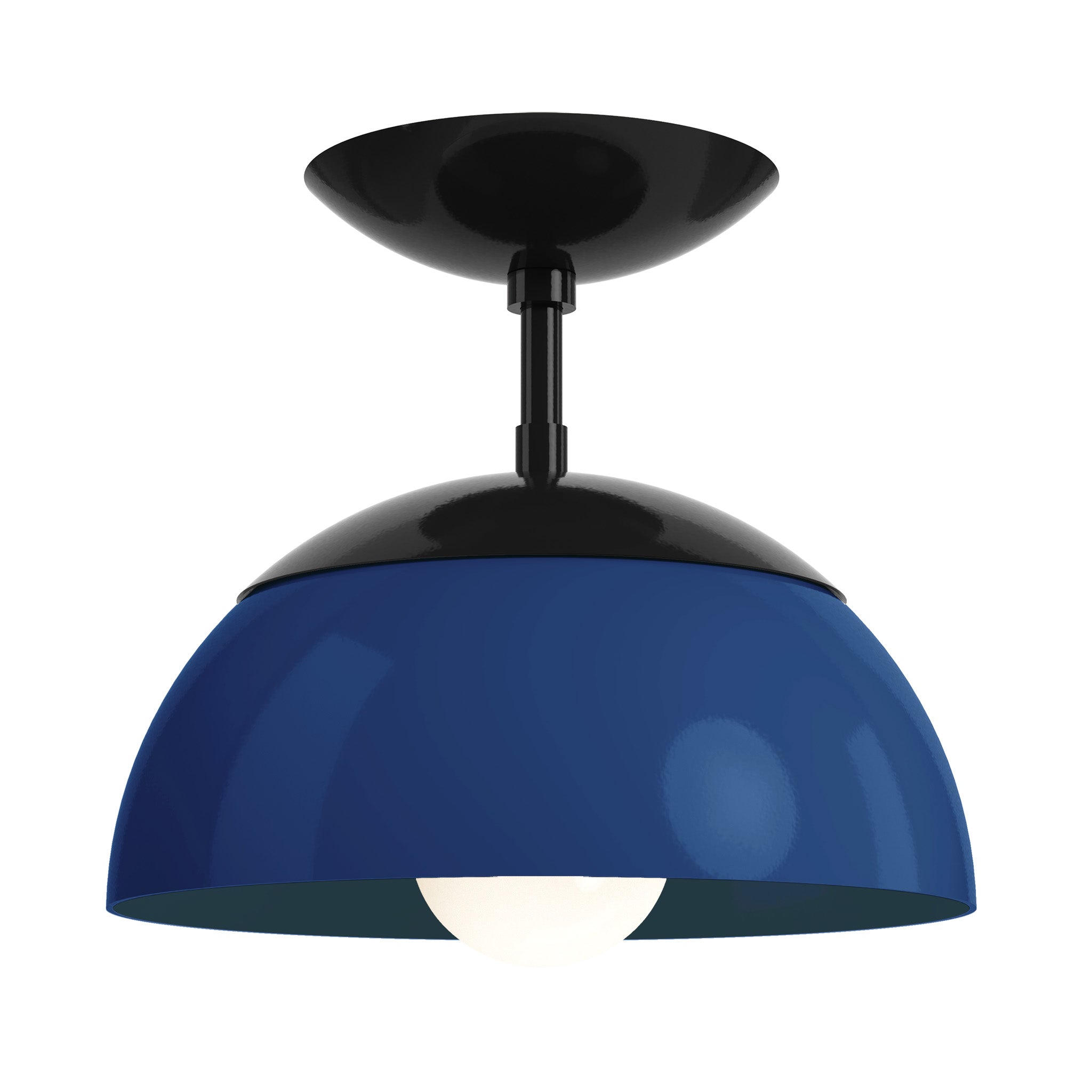 black cobalt color cadbury flush mount 10" dutton brown lighting