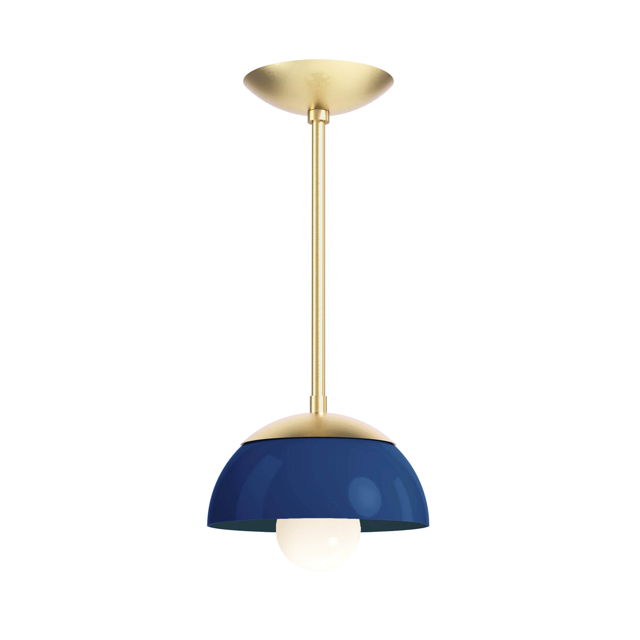 brass cobalt color cadbury pendant 8" dutton brown lighting