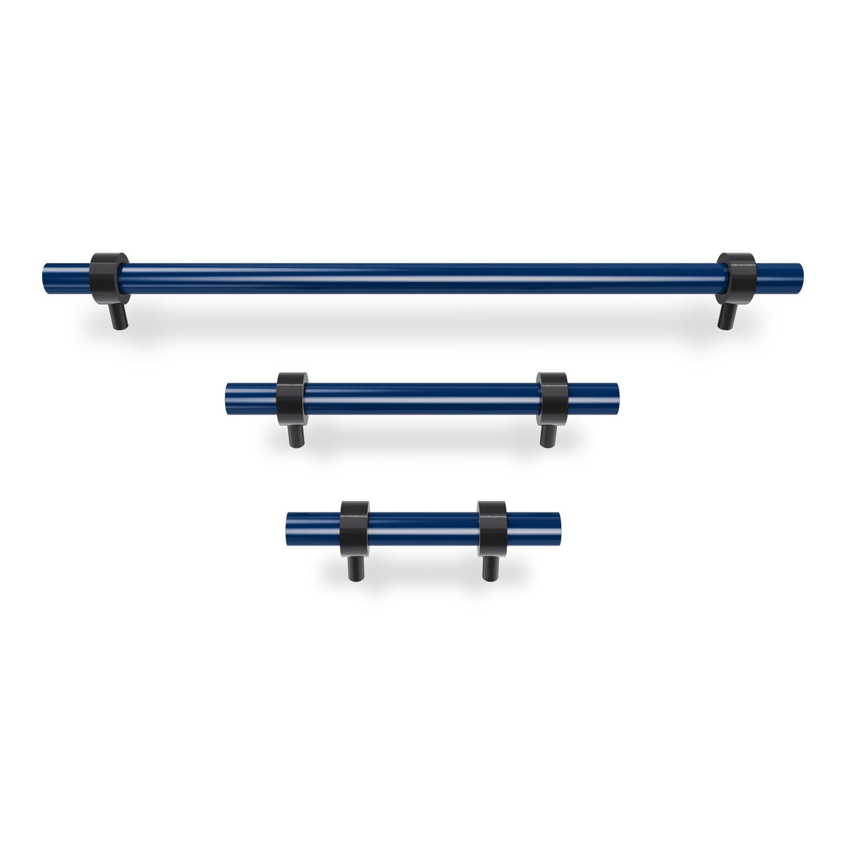 Black and cobalt color Caliber pull Dutton Brown hardware
