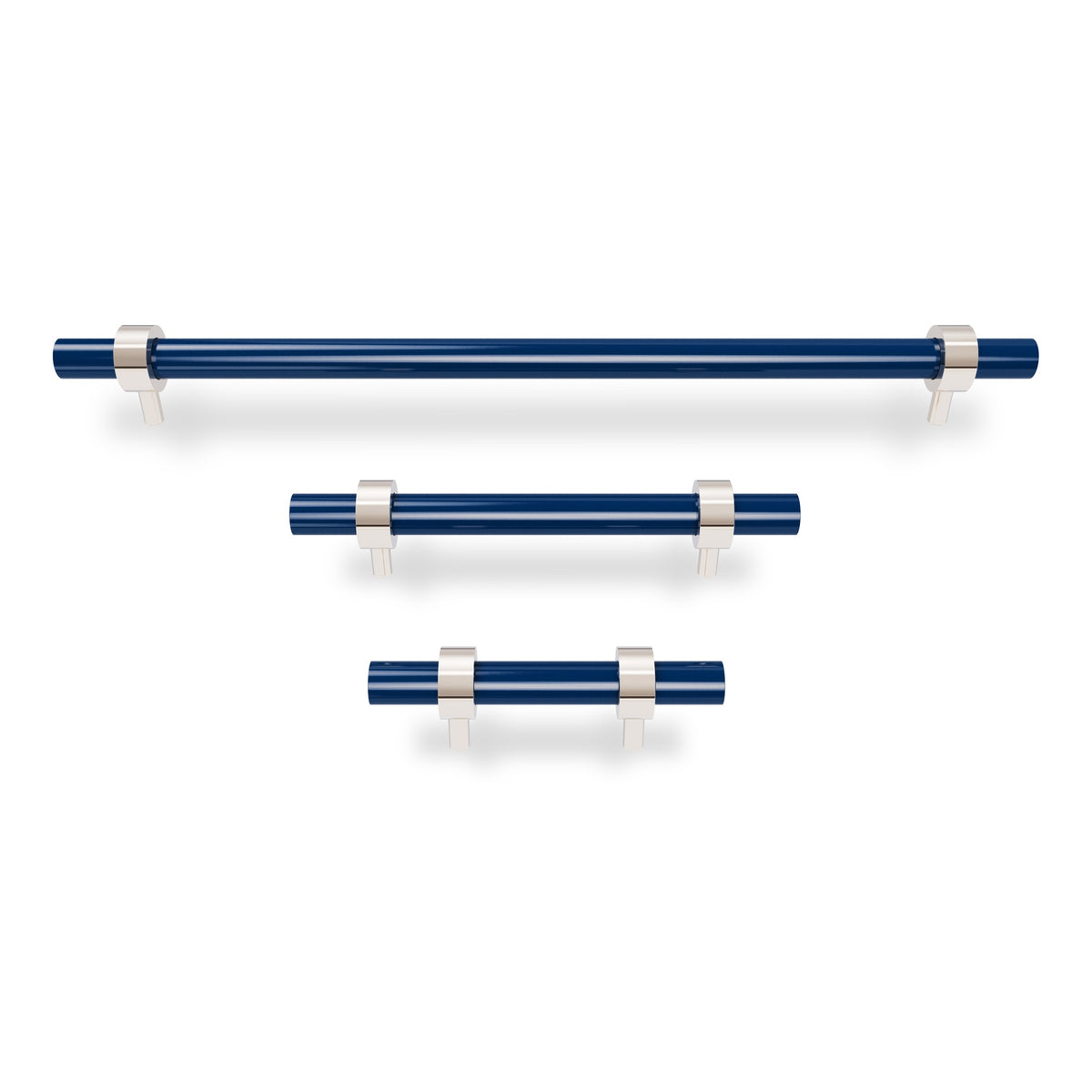 Nickel and cobalt color Caliber pull Dutton Brown hardware
