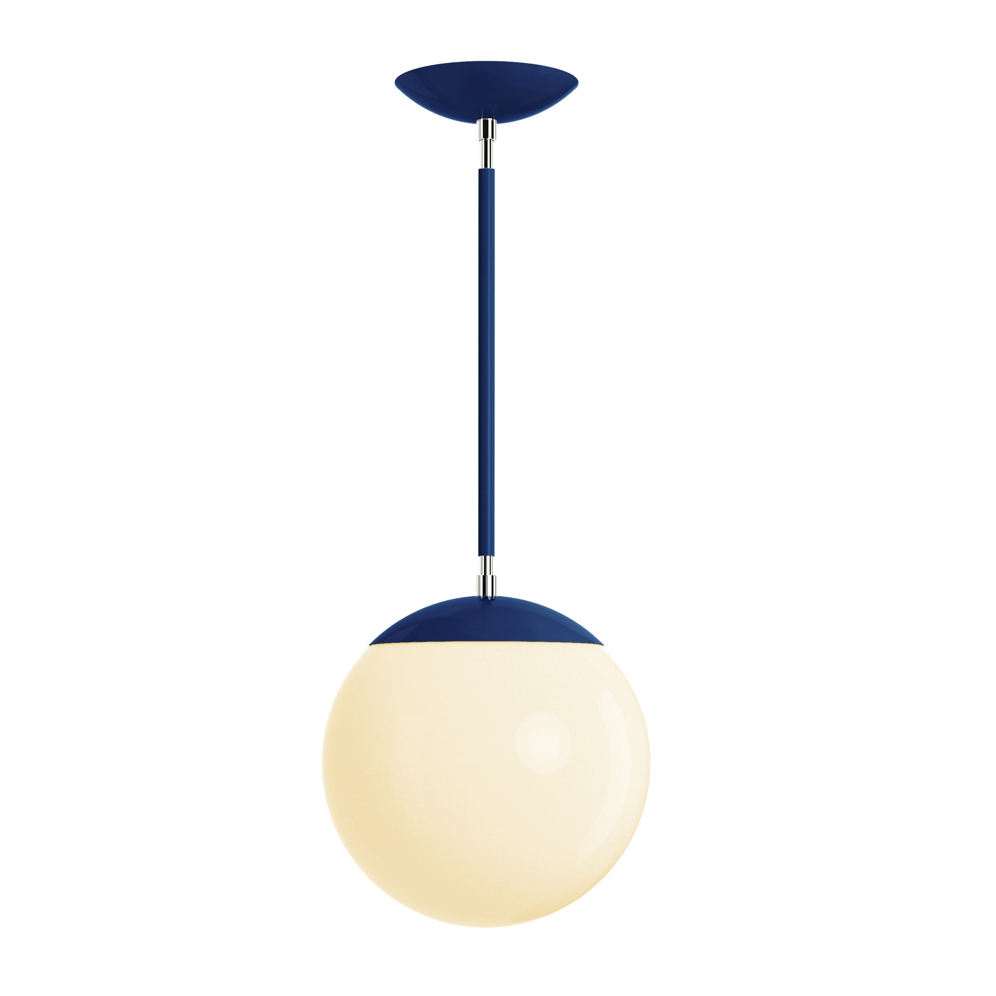 Polished nickel and cobalt cap globe pendant 10" dutton brown lighting