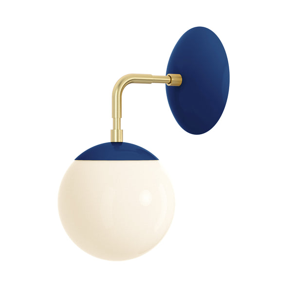 Brass and cobalt color Cap sconce 6" Dutton Brown lighting