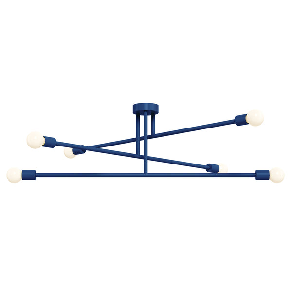 Cobalt color Commander flush mount 47" Dutton Brown lighting