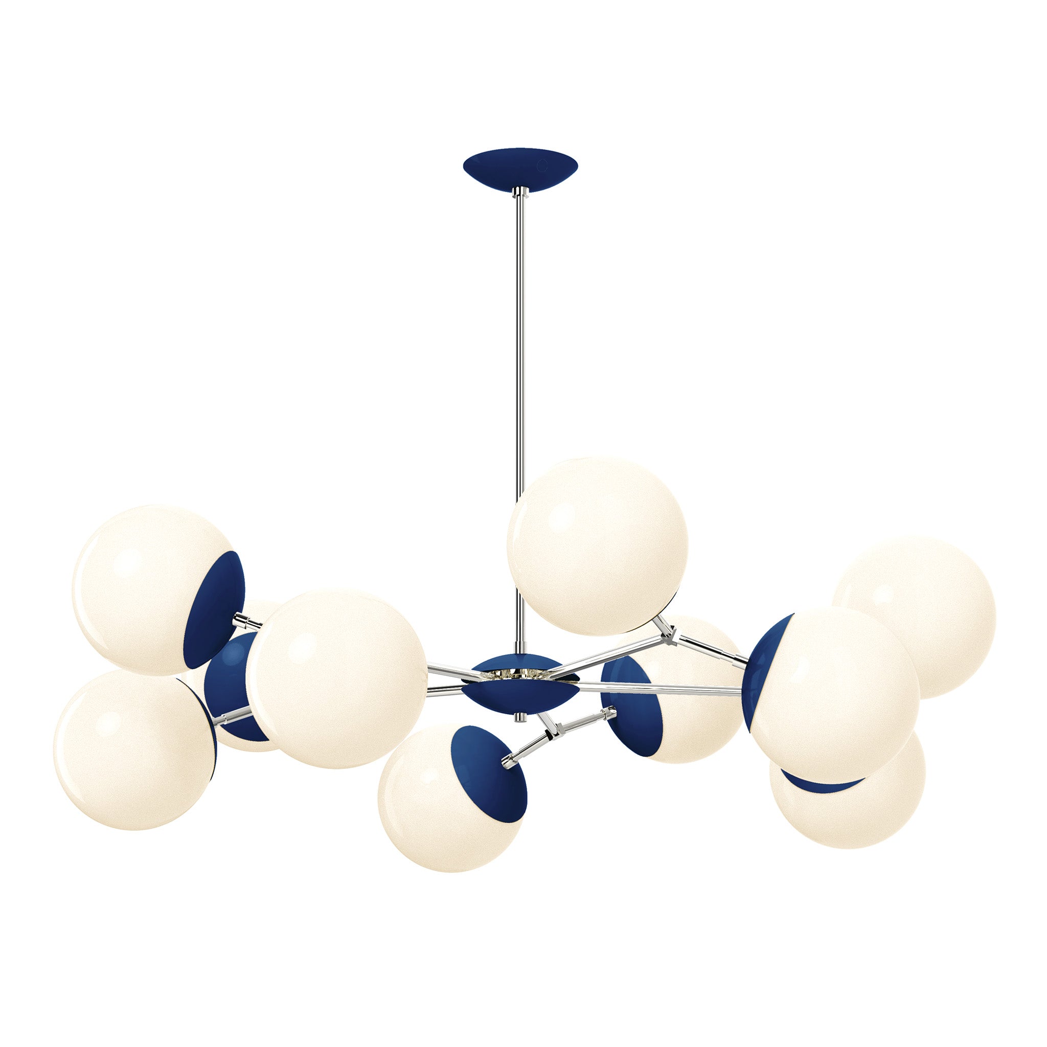 nickel cobalt color crown chandelier 46" dutton brown lighting