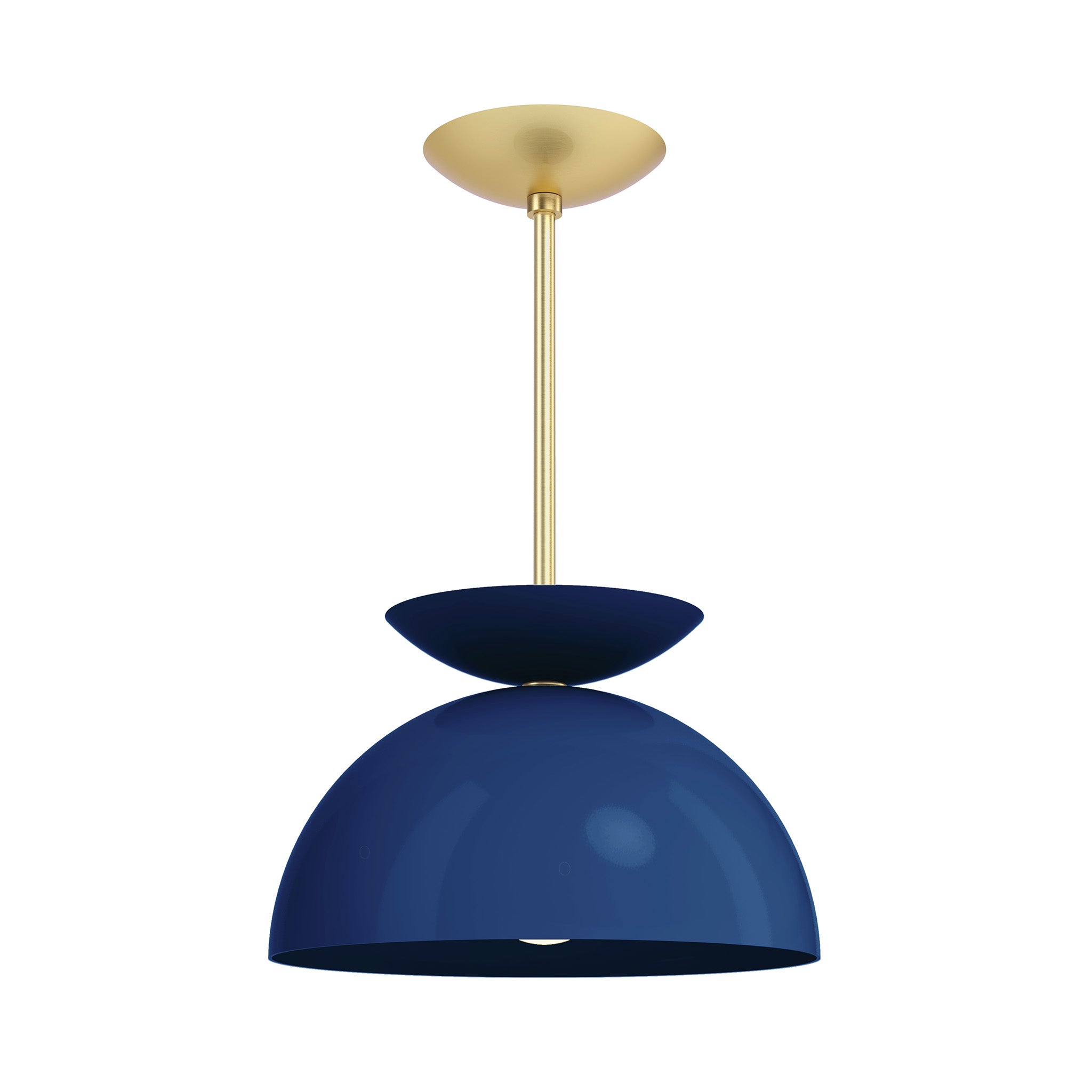 brass cobalt color echo pendant 12" dutton brown lighting