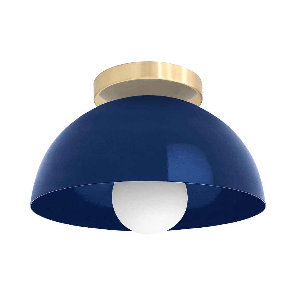 brass cobalt hemi dome flush mount 10-inch dutton brown lighting