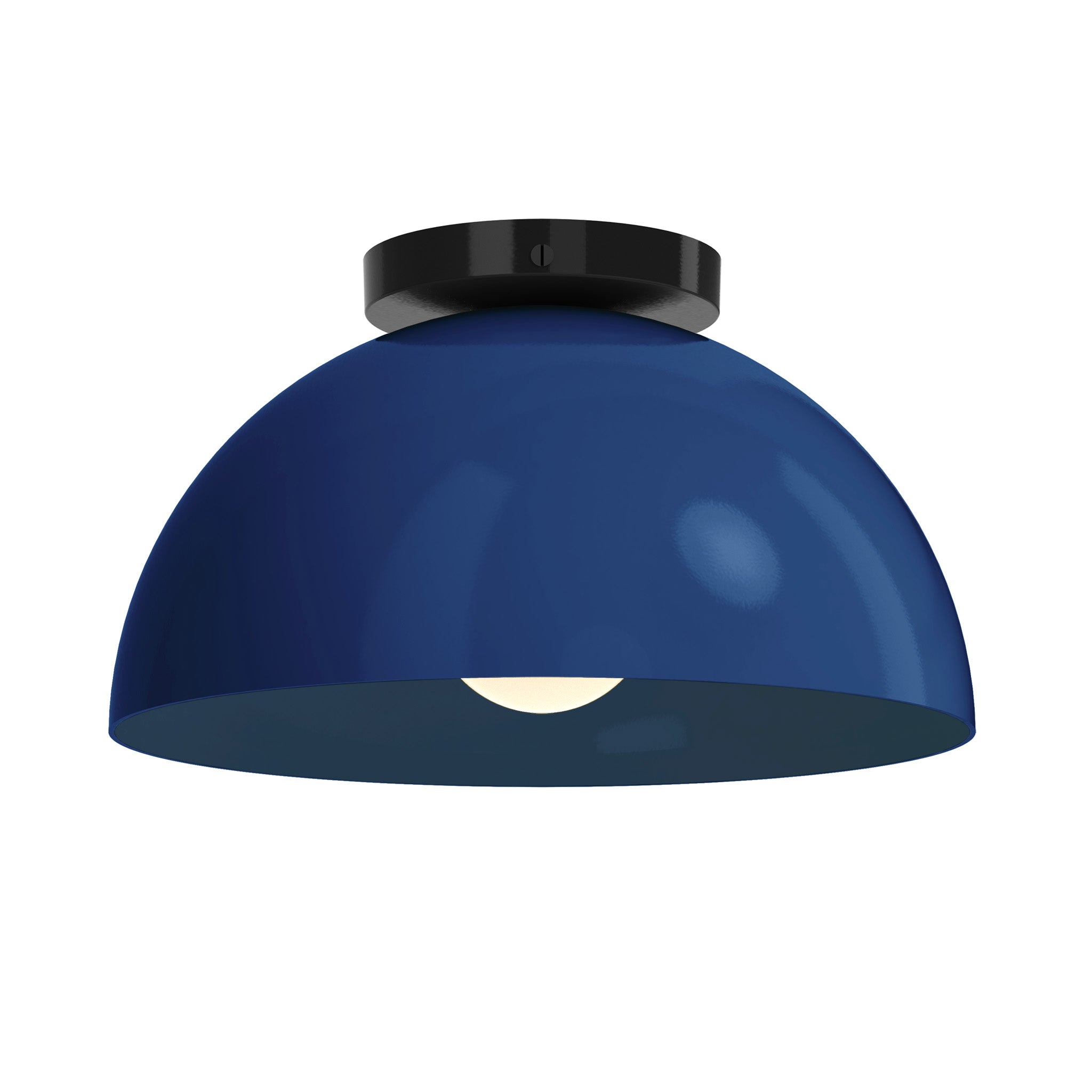 Black and cobalt color Hemi flush mount 12" Dutton Brown lighting