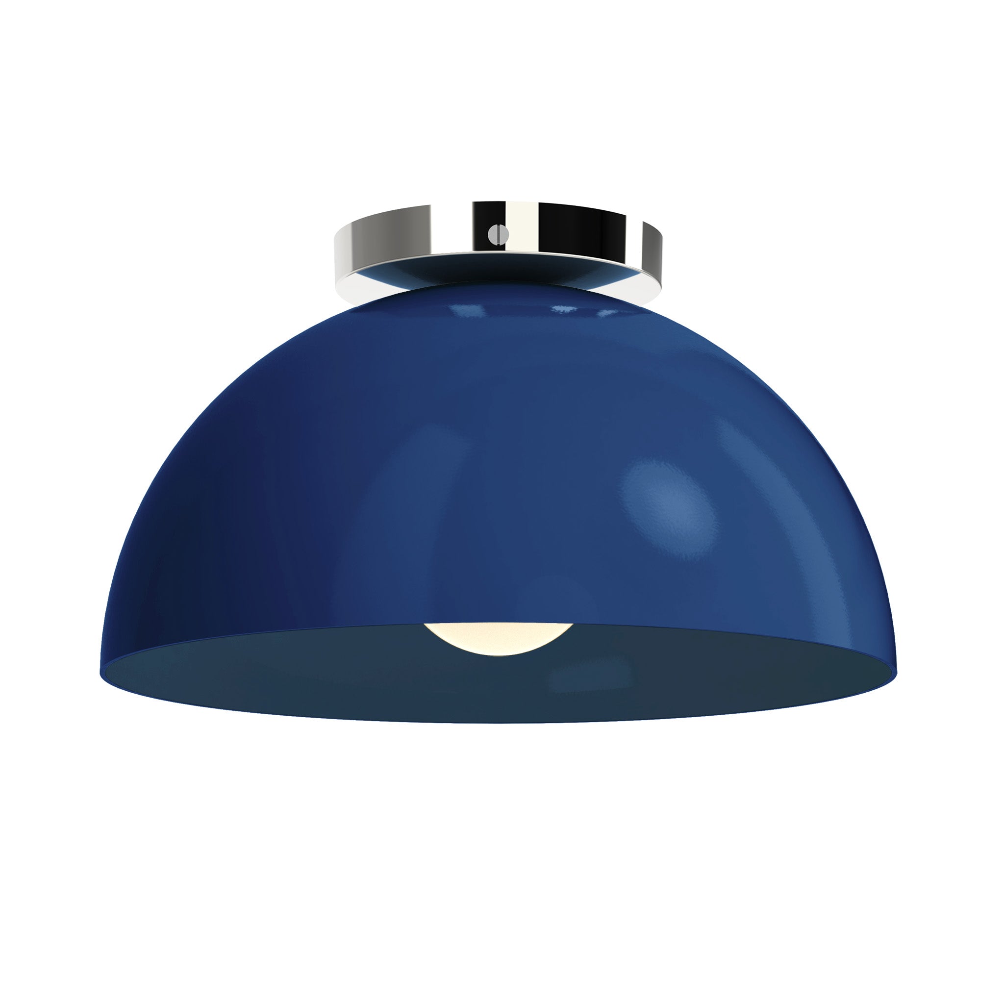 Nickel and cobalt color Hemi flush mount 12" Dutton Brown lighting
