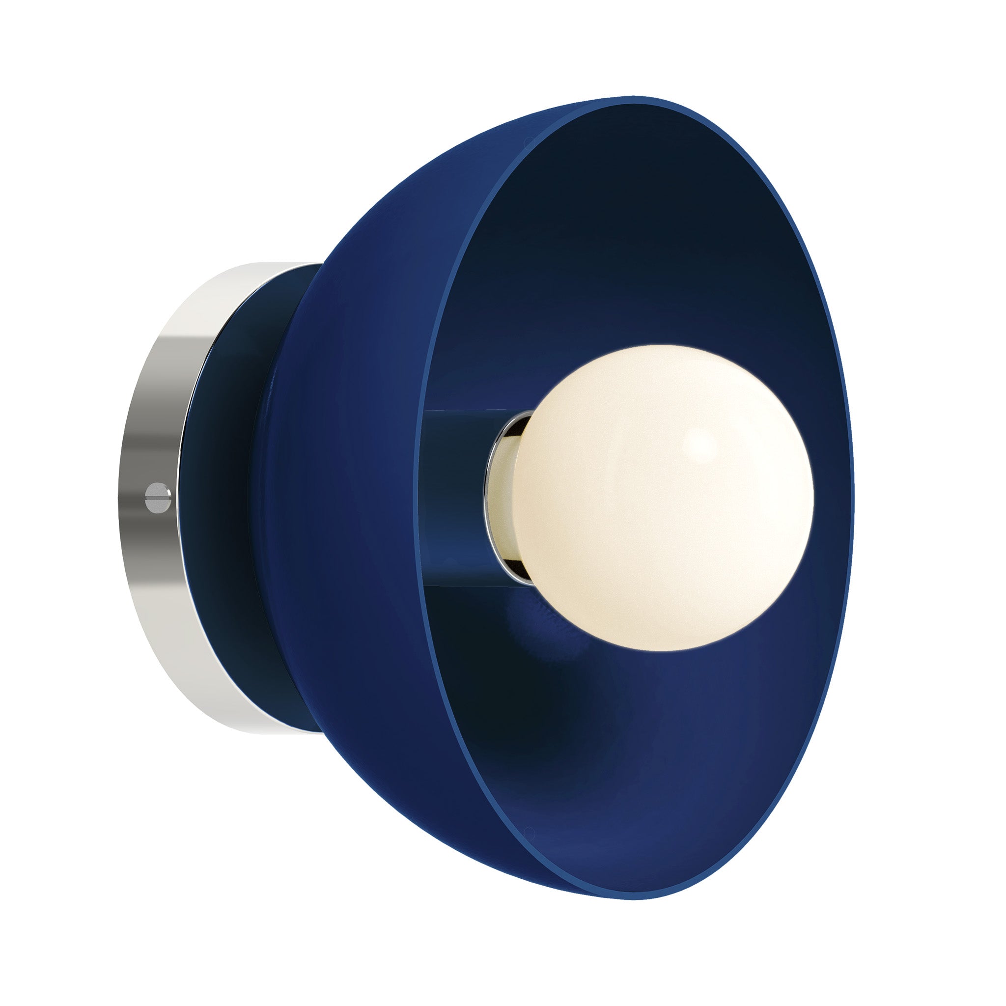Nickel and cobalt color Hemi sconce 8" Dutton Brown lighting