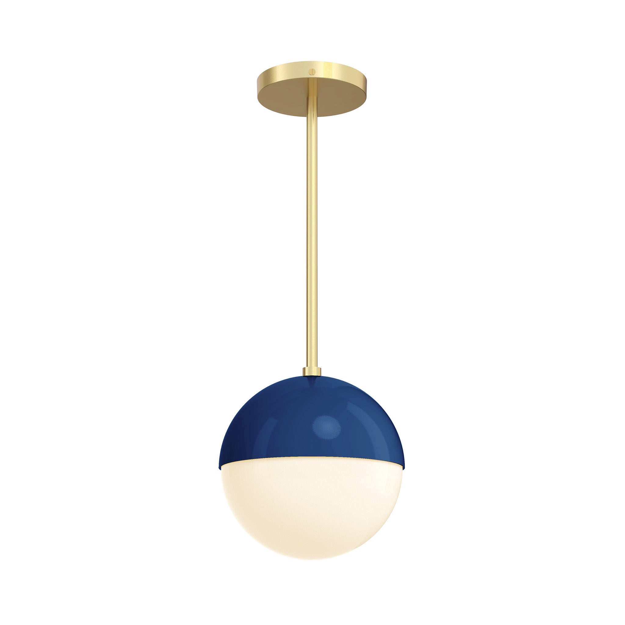 Brass and cobalt blue color Lure pendant 8" Dutton Brown lighting