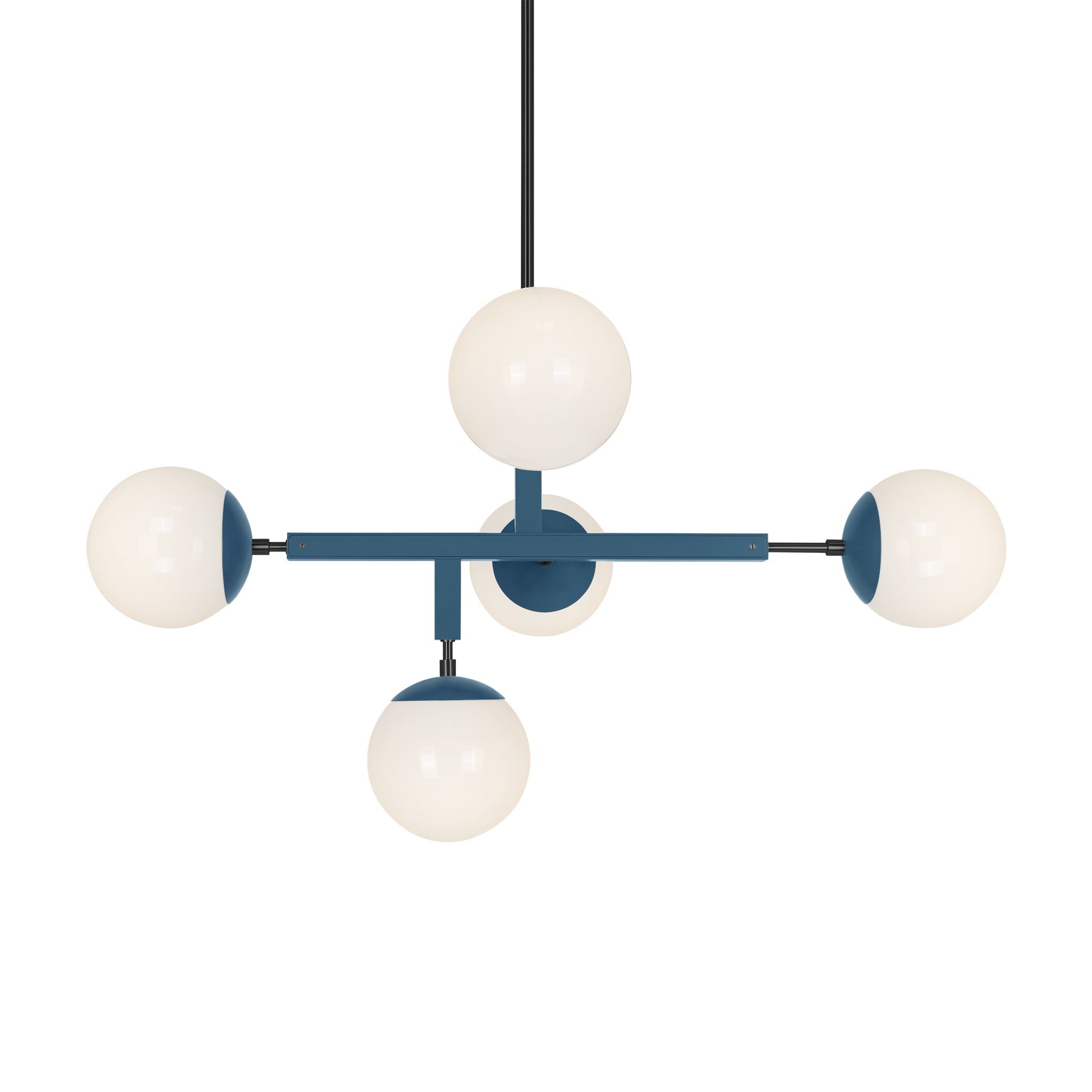 Black and slate blue color Prisma chandelier 35" Dutton Brown lighting