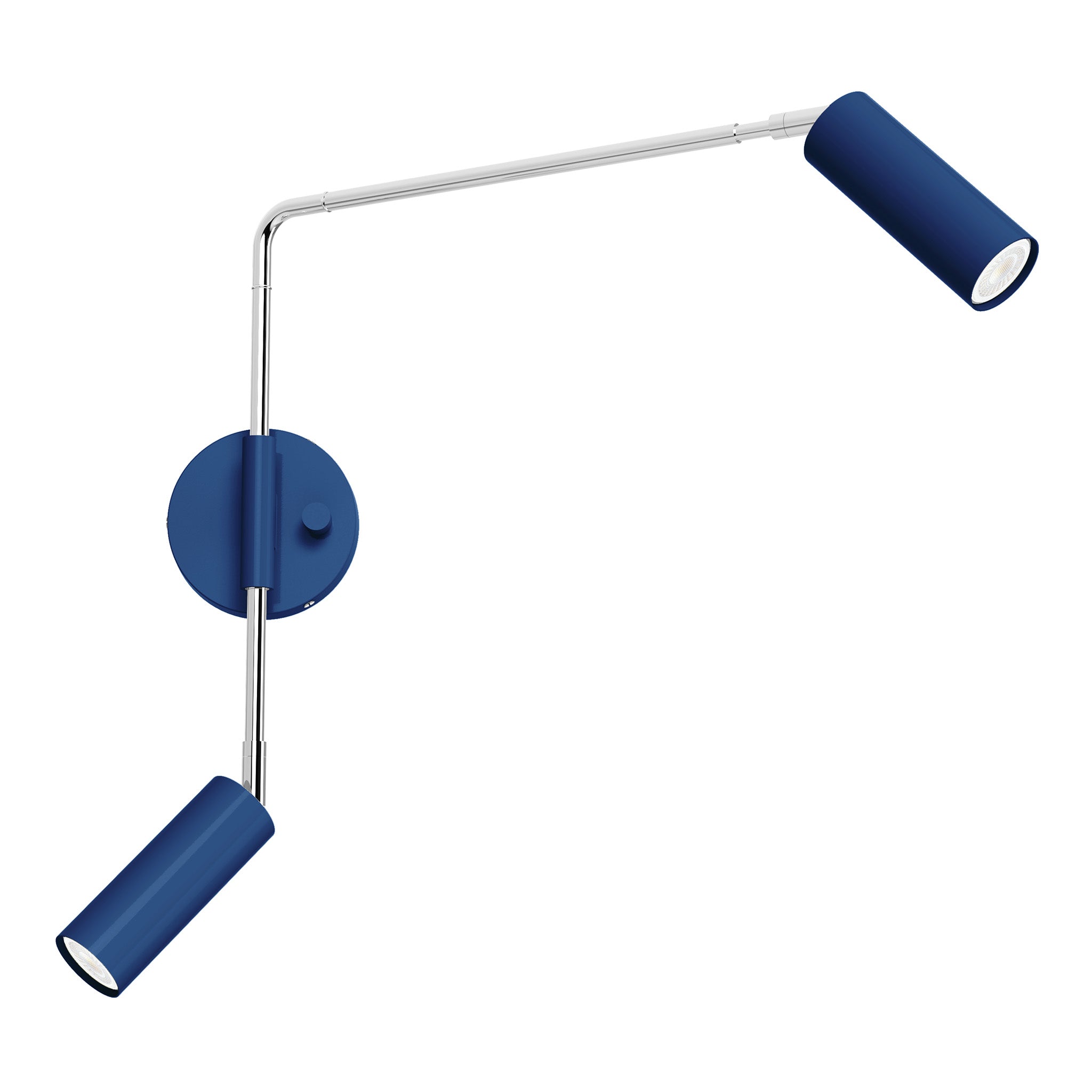 nickel cobalt color reader double swing arm sconce dutton brown lighting
