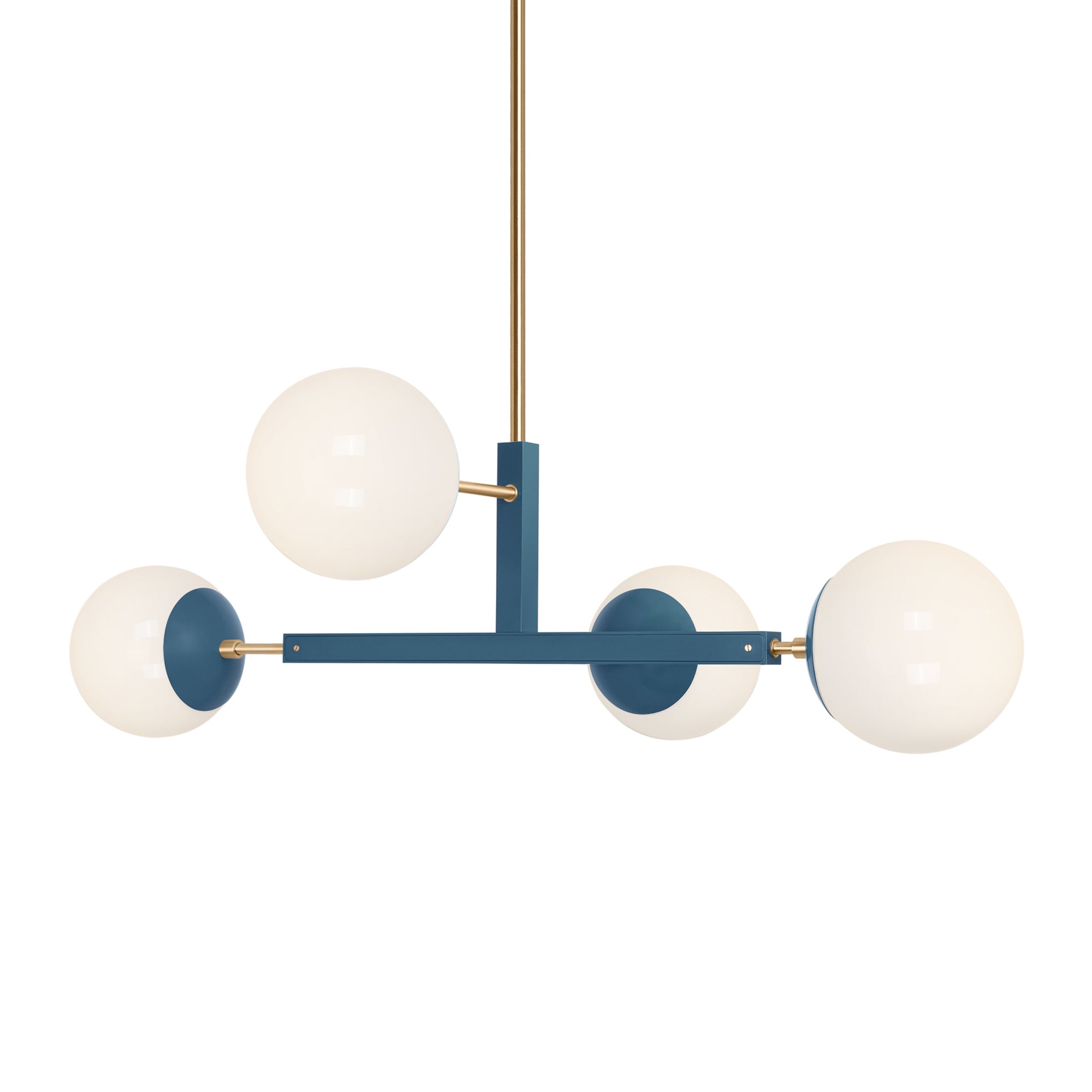 Brass and slate blue color Status chandelier 35" Dutton Brown lighting