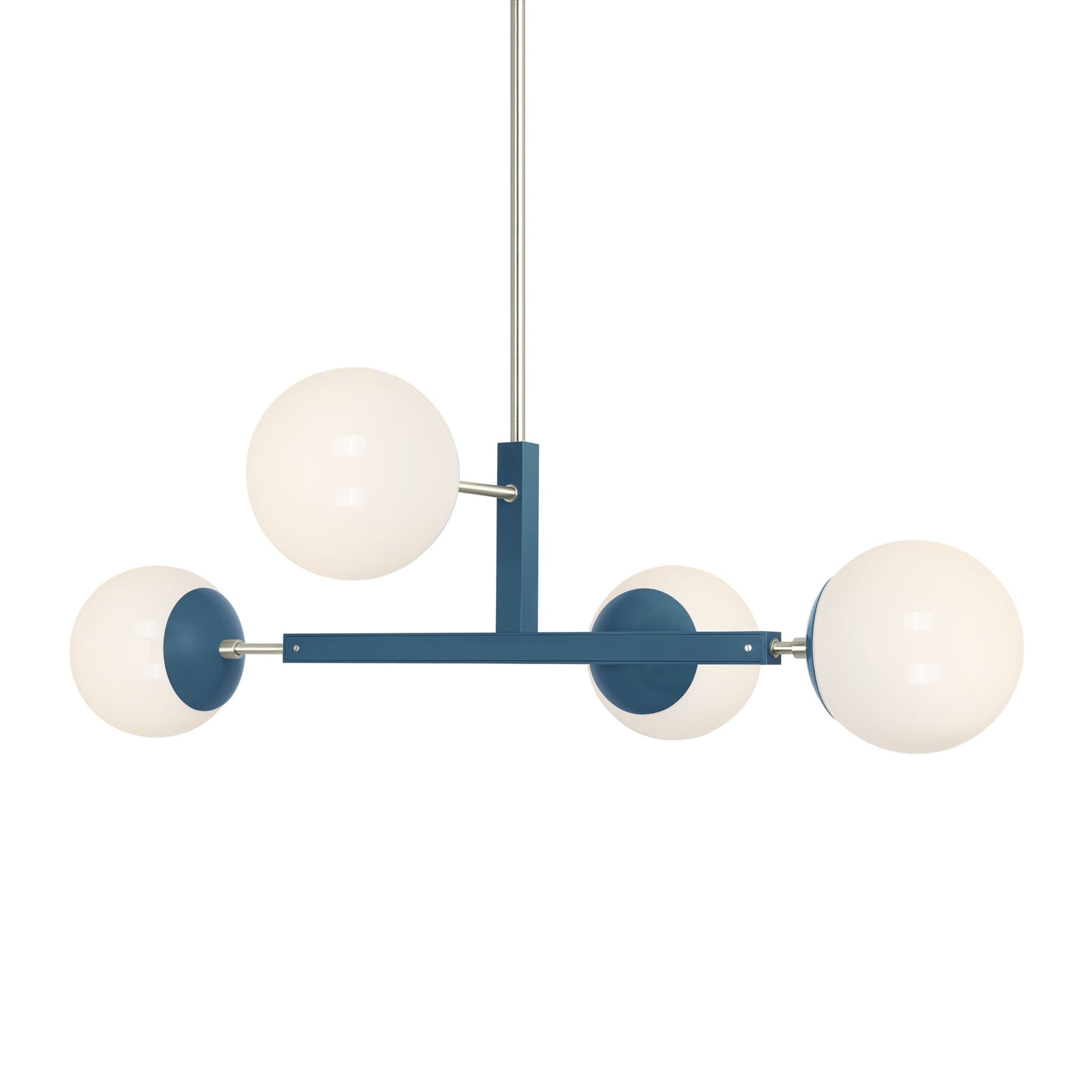 Nickel and slate blue color Status chandelier 35" Dutton Brown lighting