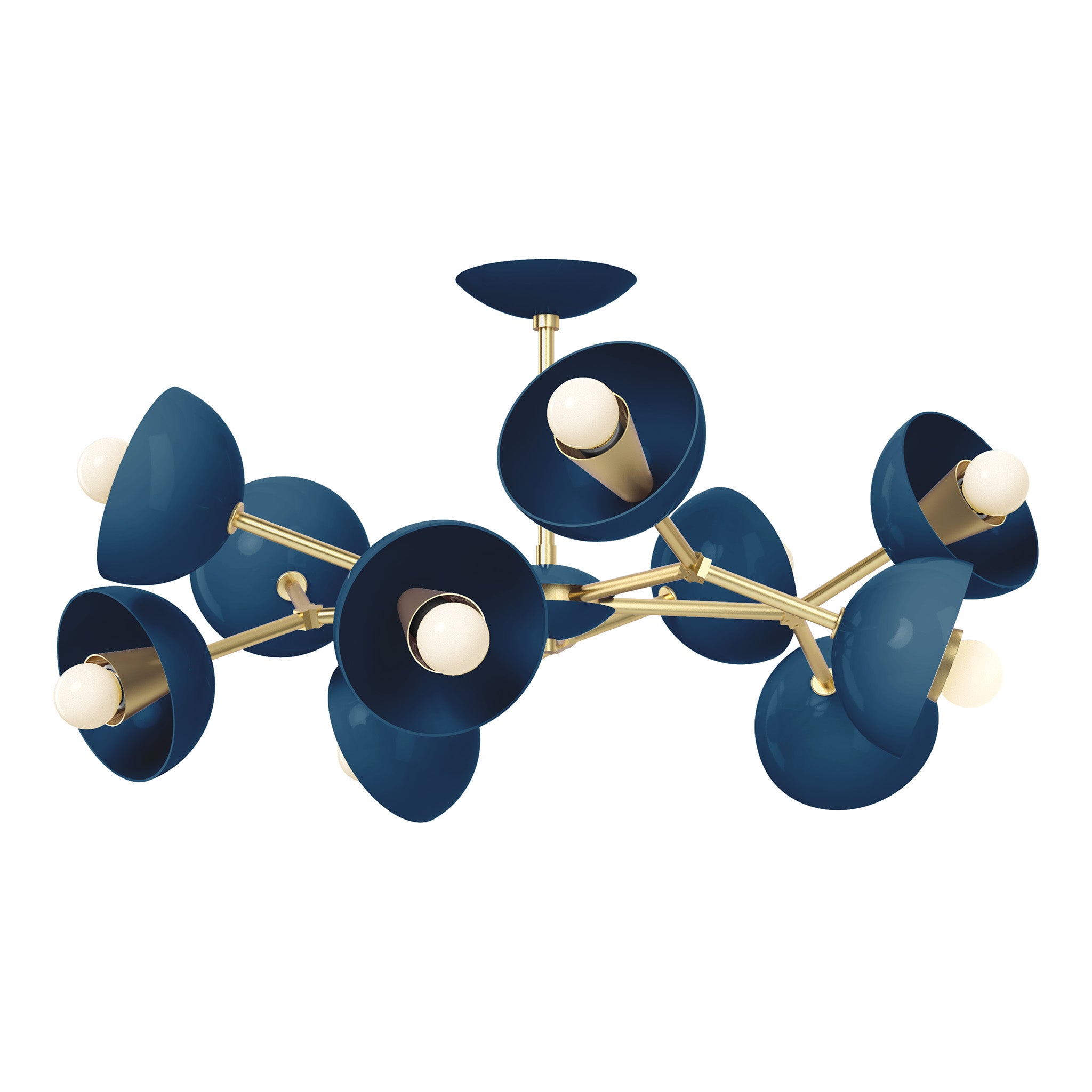 brass slate blue color alegria flush mount 30" dutton brown lighting