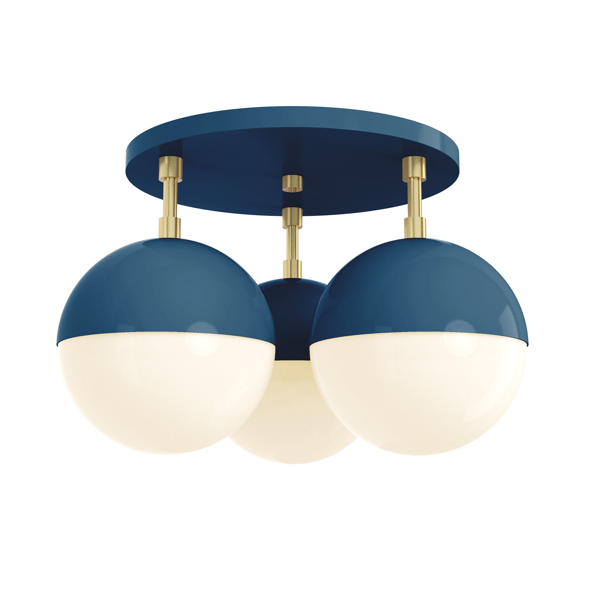 brass slate blue color ballsy flush mount dutton brown lighting