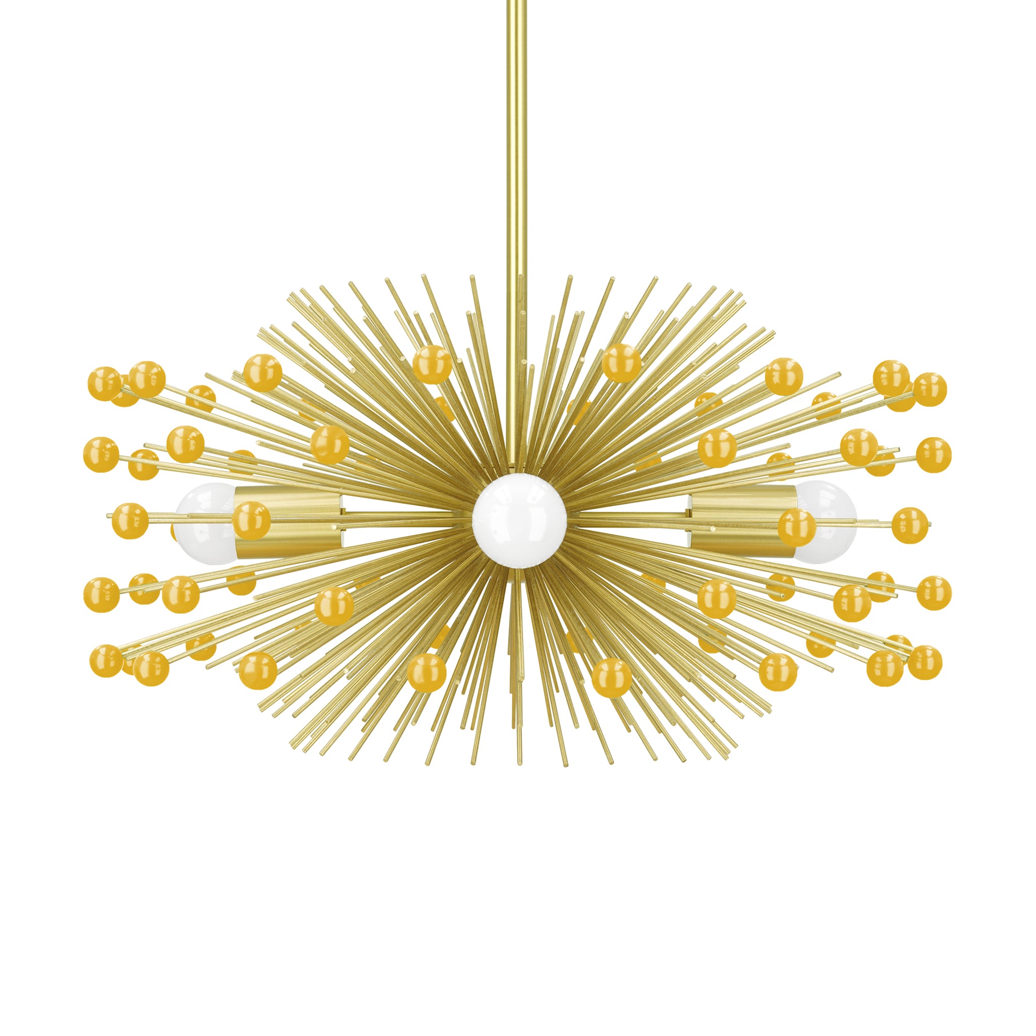 brass and ochre color beaded urchin chandelier 20" dutton brown lighting