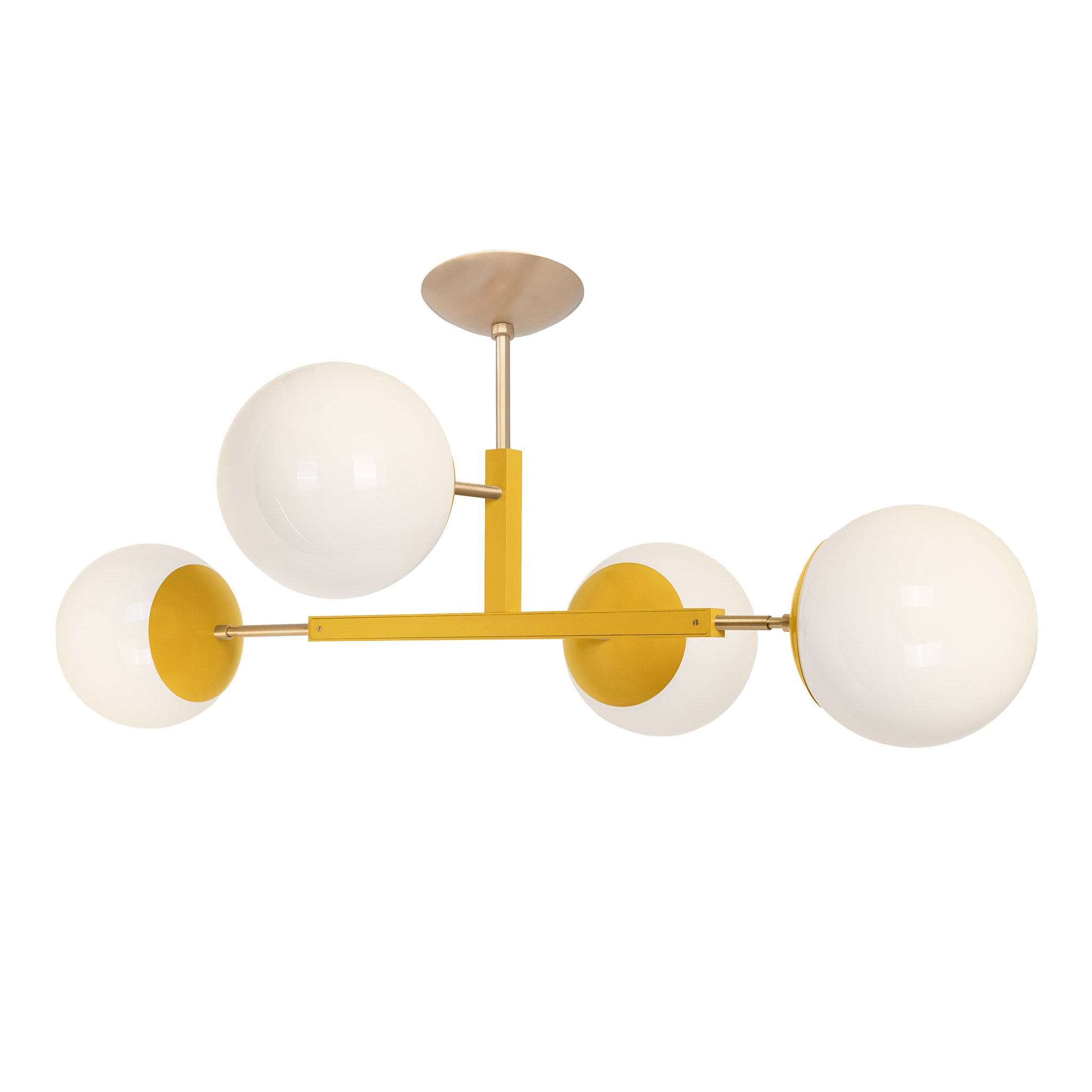 Brass and ochre color Big Status flush mount Dutton Brown lighting